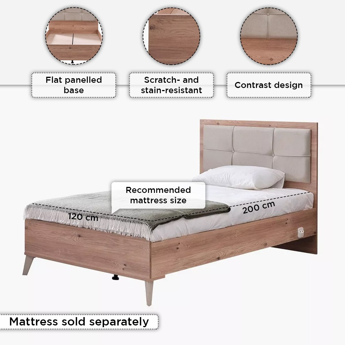 سرير توين ذكي بلوح رأسي منجّد - نابولي من موڤو - 120×200 سم-hbxbedroom-bedsandbedsets-beds-twin-image-7