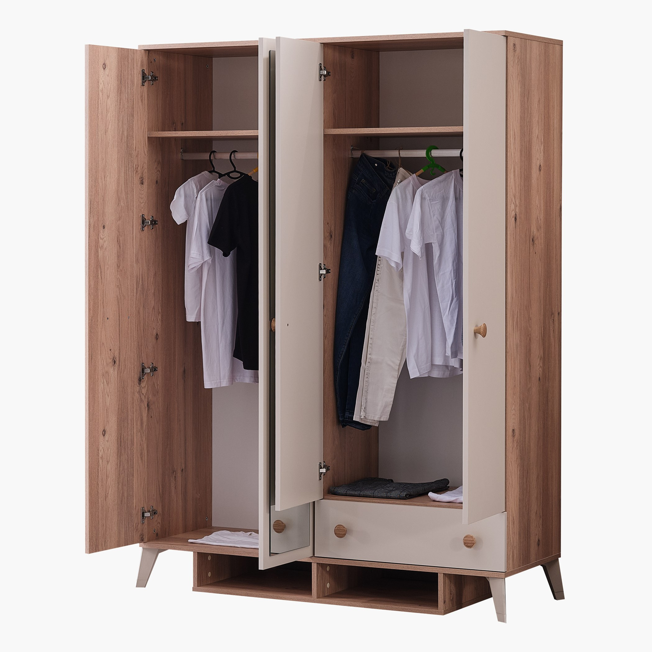 خزانة ملابس 4 أبواب مع درج ومرآة - نابولي من موڤو-hbxfurniture-wardrobes-image-8