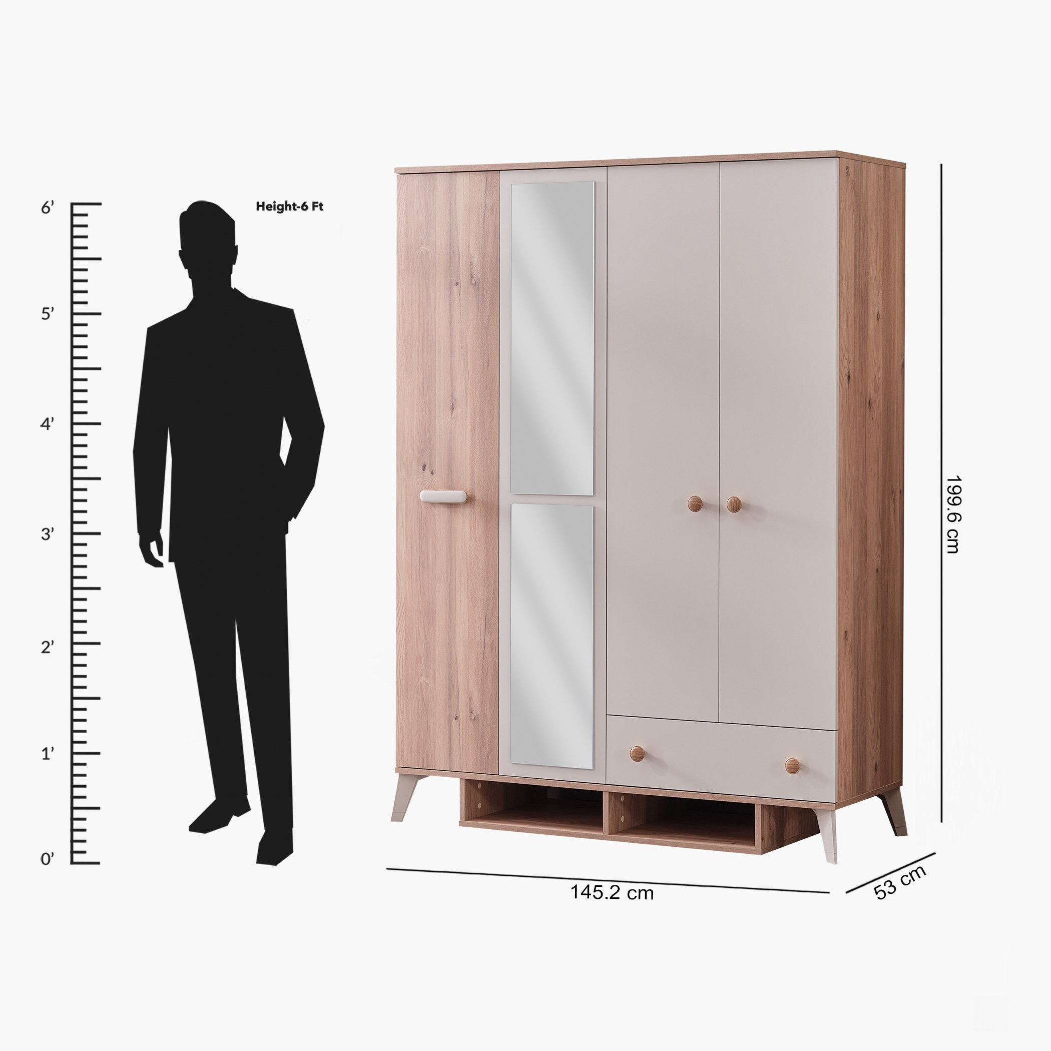 خزانة ملابس 4 أبواب مع درج ومرآة - نابولي من موڤو-hbxfurniture-wardrobes-image-12