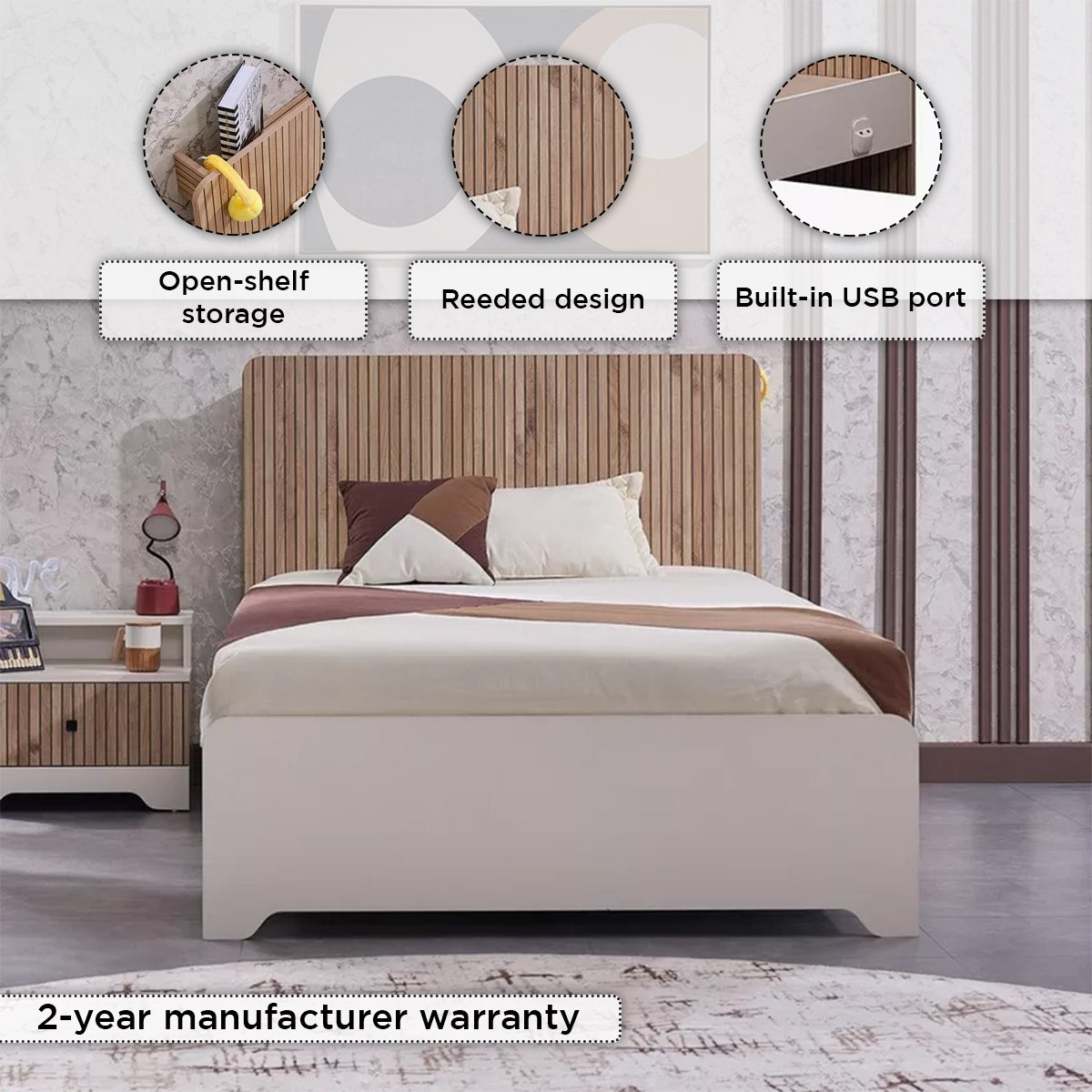 Movo Polo Smart Twin Bed with Headboard Storage - 120x200 cm-PROMO_HB_SA_HBX10_TH1000_NEW_031025-image-5