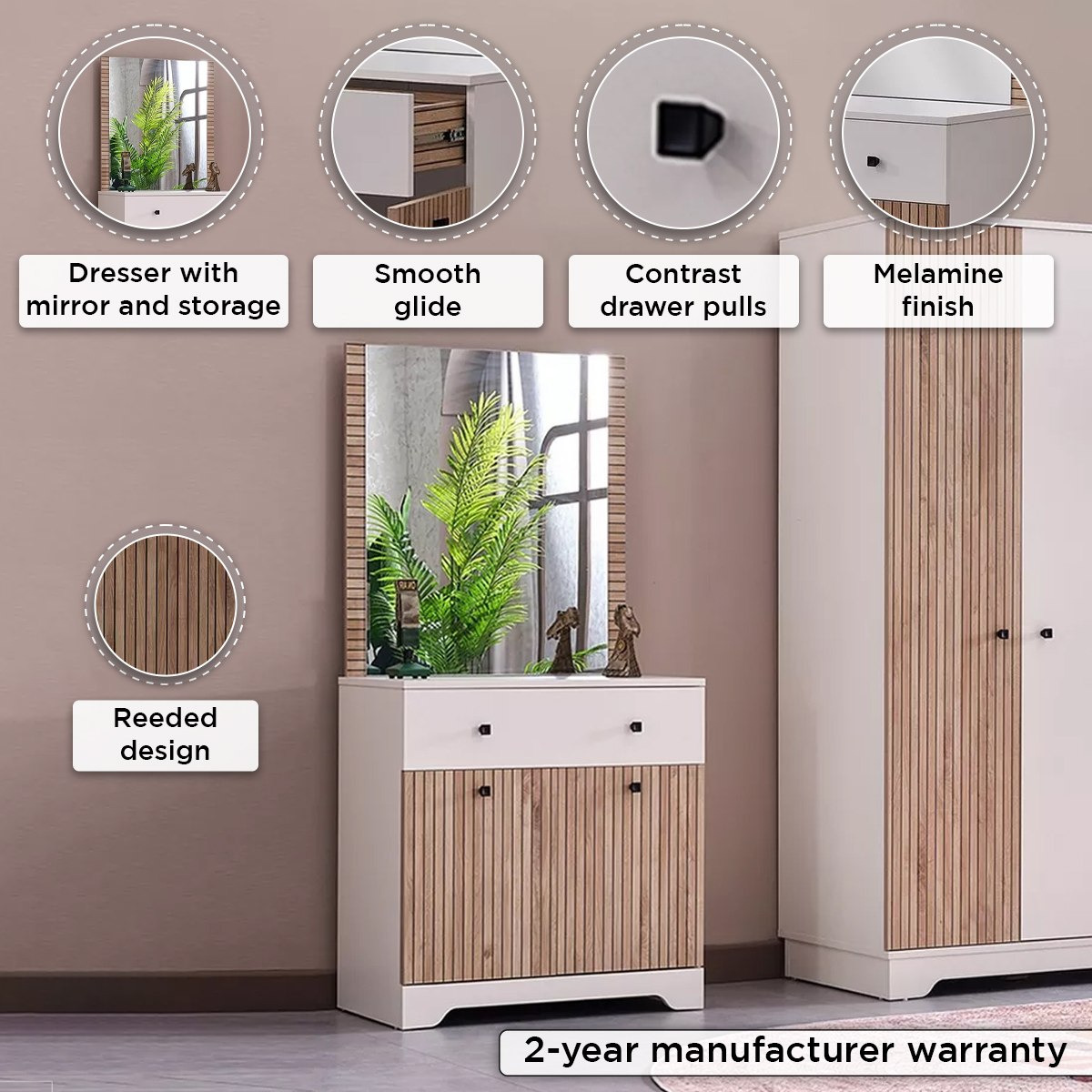 Movo Polo 1-Drawer 2-Door Dresser with Mirror-hbxfurniture-kidsroom-kidsdressersandmirrors-image-5