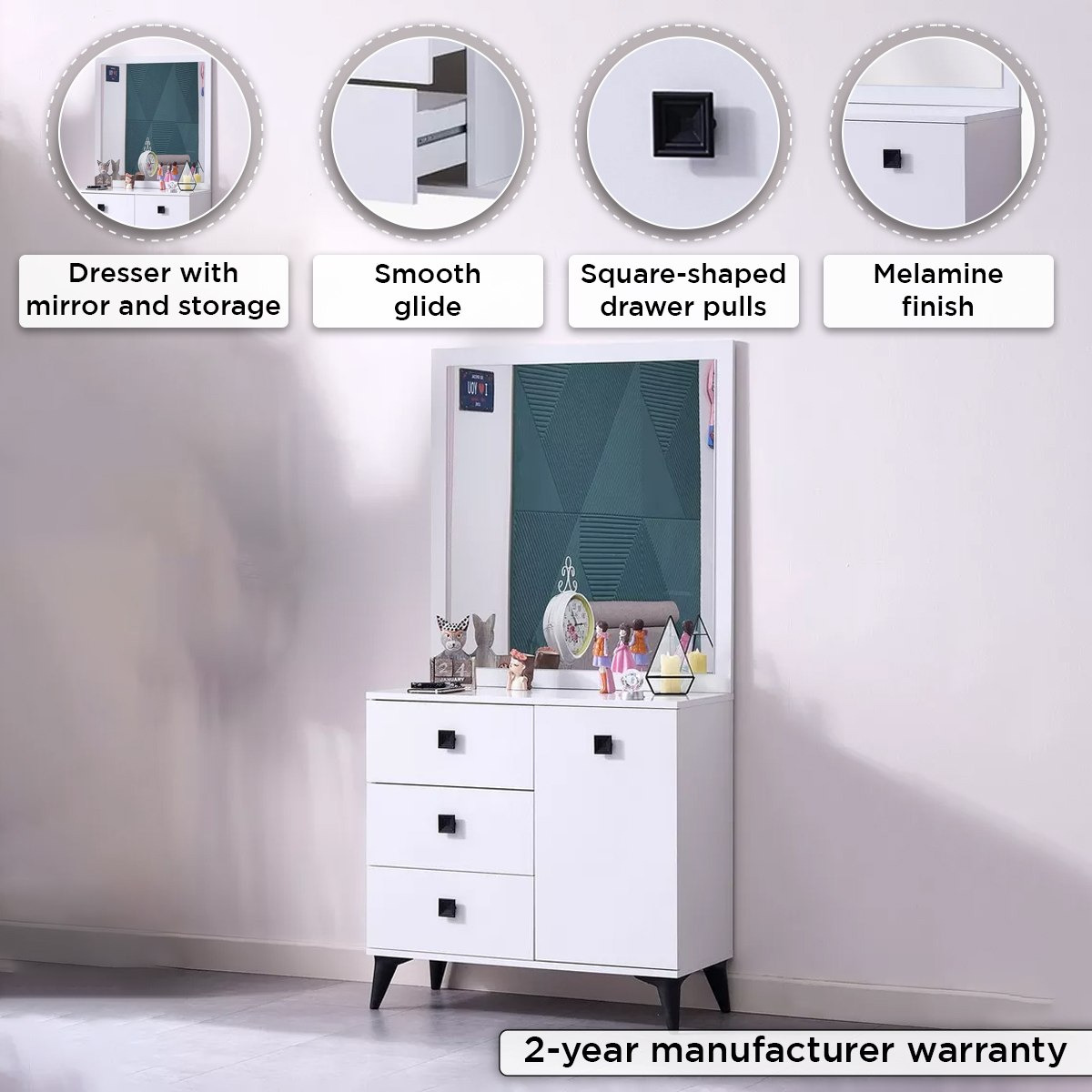 Star 3-Drawer Dresser with Mirror and Door-hbxfurniture-kidsroom-kidsdressersandmirrors-image-5