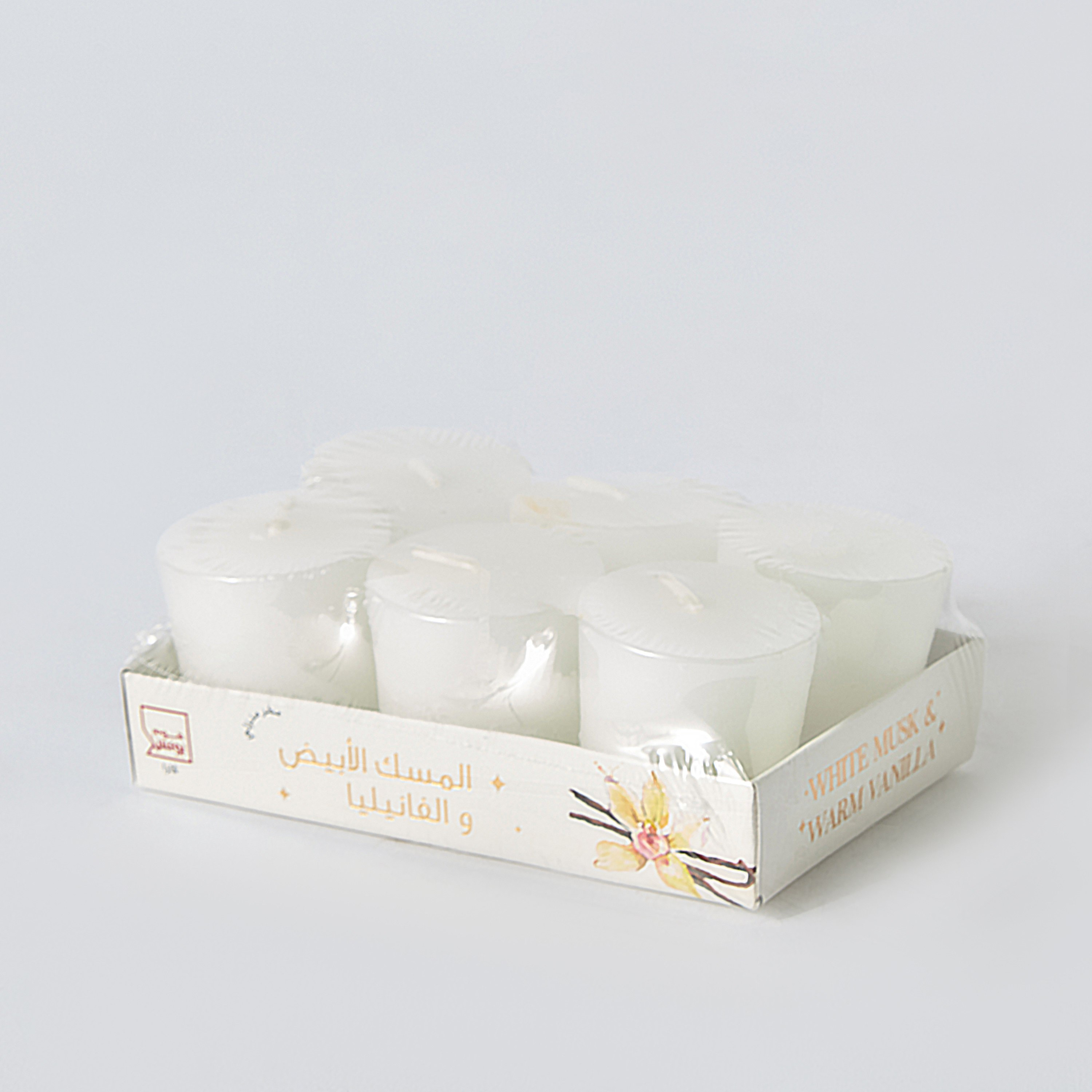 طقم شموع فوتيف 6 قطع بالمسك الأبيض والفانيليا الدافئة من قارا - 48 جم-hbxlivingroom-decorandaccessories-candles-image-5