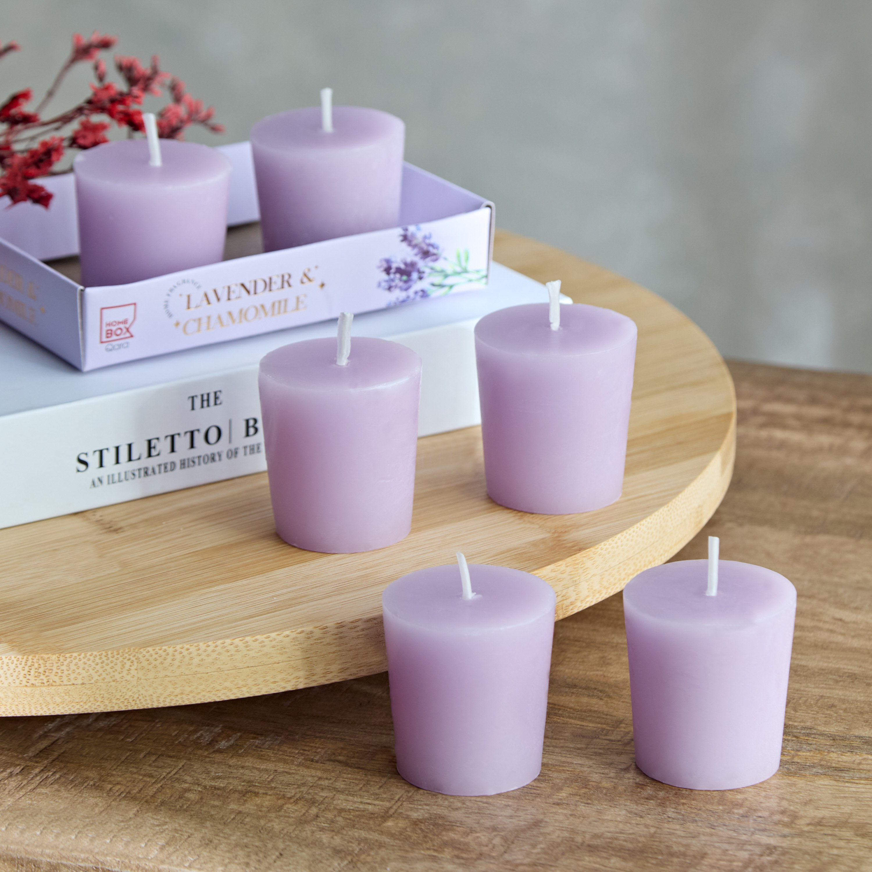 مجموعة شموع باللافندر والكاموميل 6 قطع من قارا - 48 جم-hbxlivingroom-decorandaccessories-candles-image-1