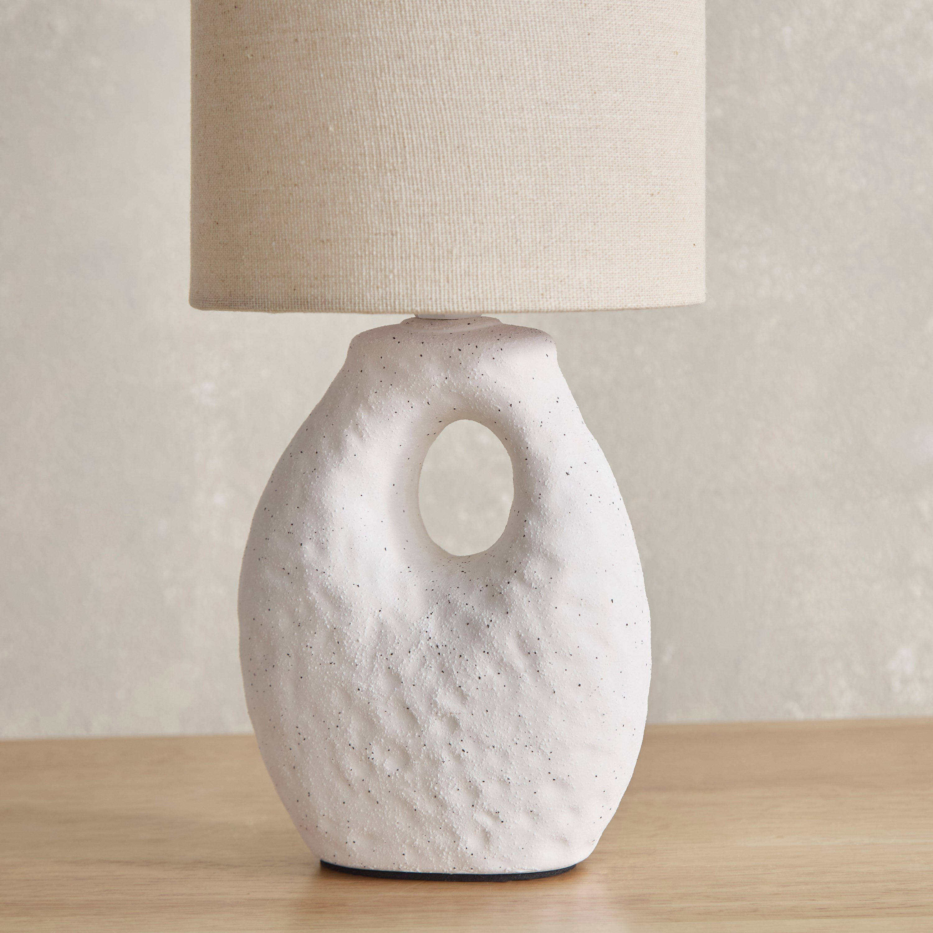 Amelie Table Lamp with Ceramic Base and Linen Shade - 32 cm-hbxbedroom-lighting-tablelamps-image-3