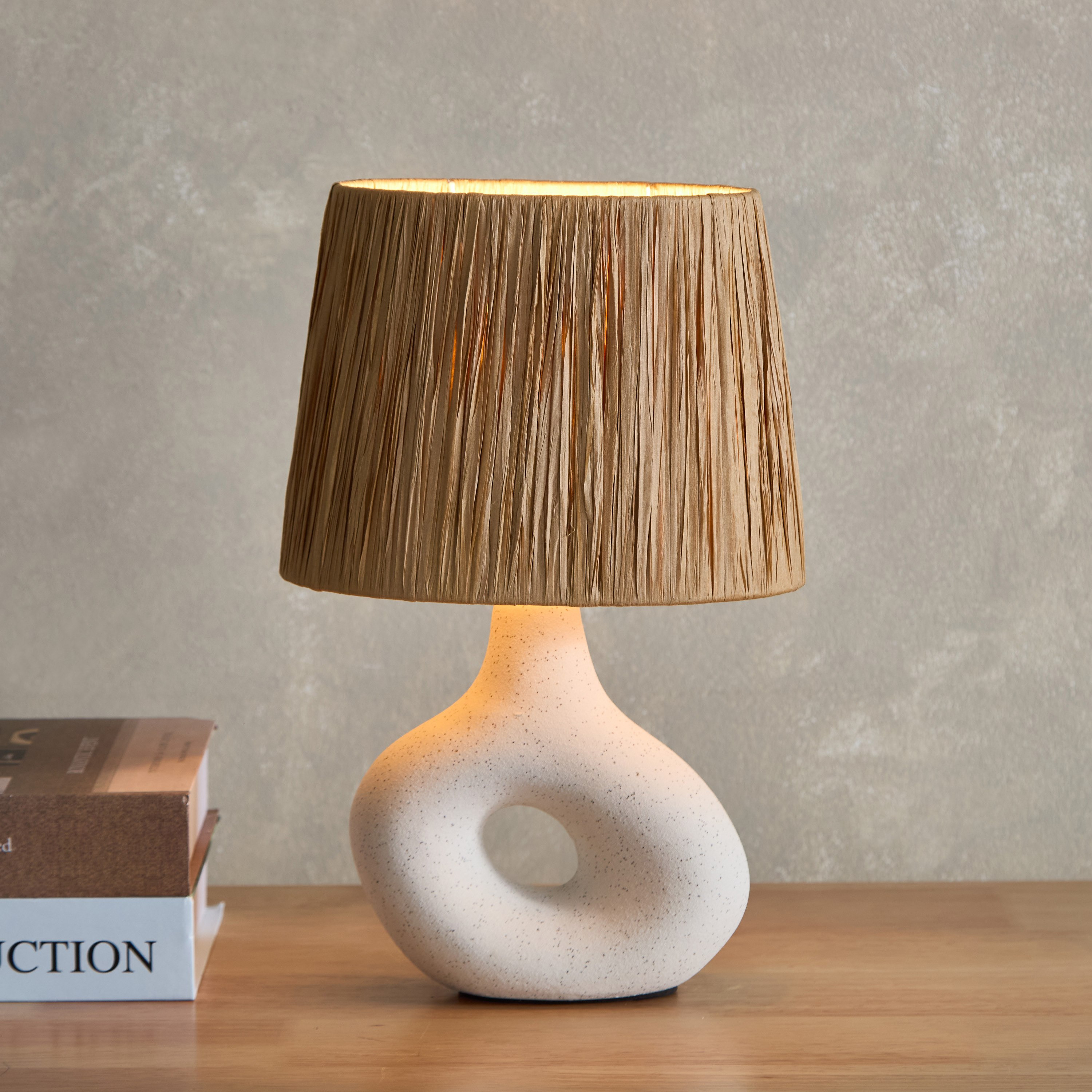 Amelie Ceramic Table Lamp with Paper Lampshade - 31 cm-hbxbedroom-lighting-tablelamps-image-2