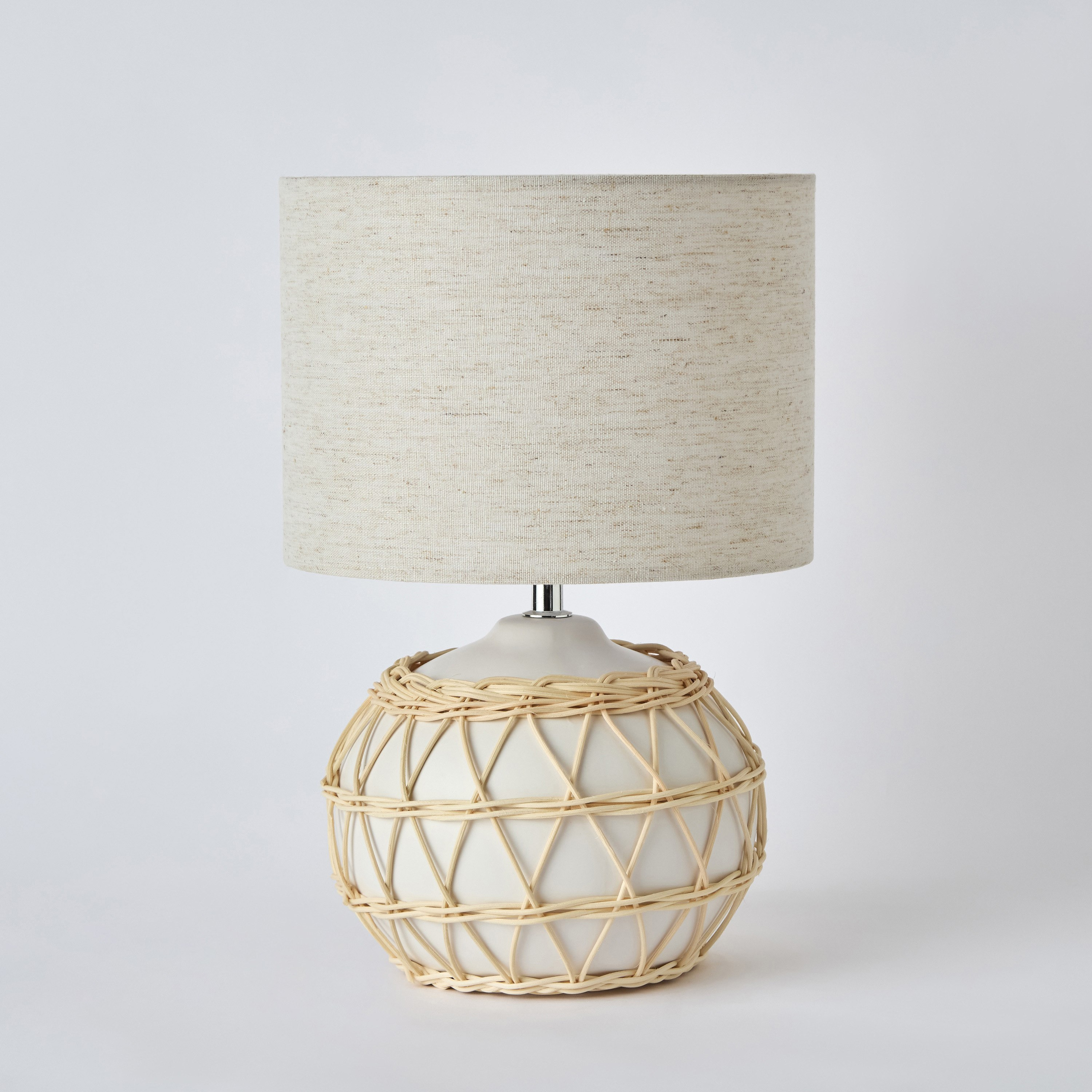 مصباح طاولة بقاعدة سيراميك وغطاء مصباح كتان من أميلي - 37 سم-hbxbedroom-lighting-tablelamps-image-7