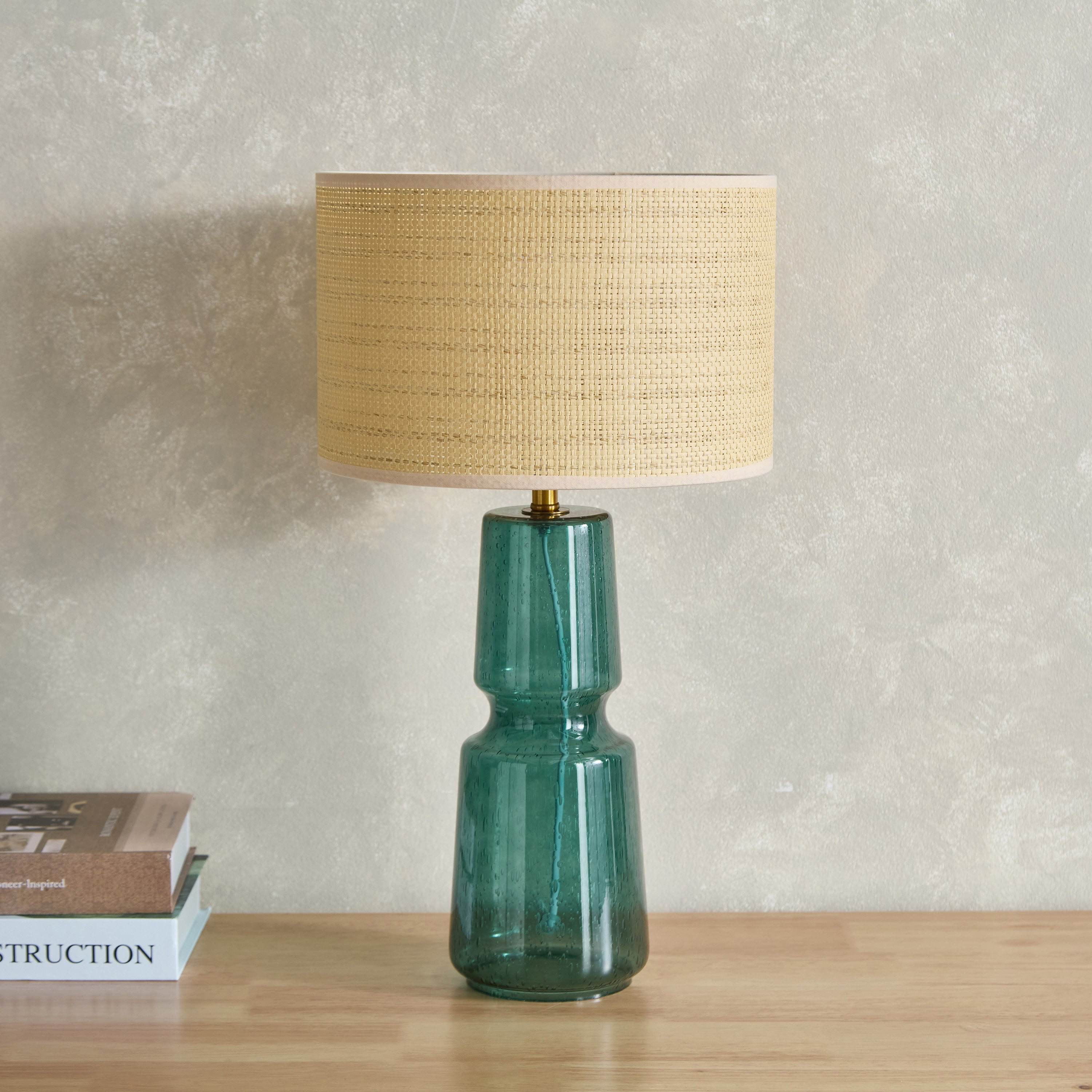 Amelie Table Lamp with Glass Base and Paper Shade - 50 cm-PROMO_HB_AE_B2G2_011025-image-1