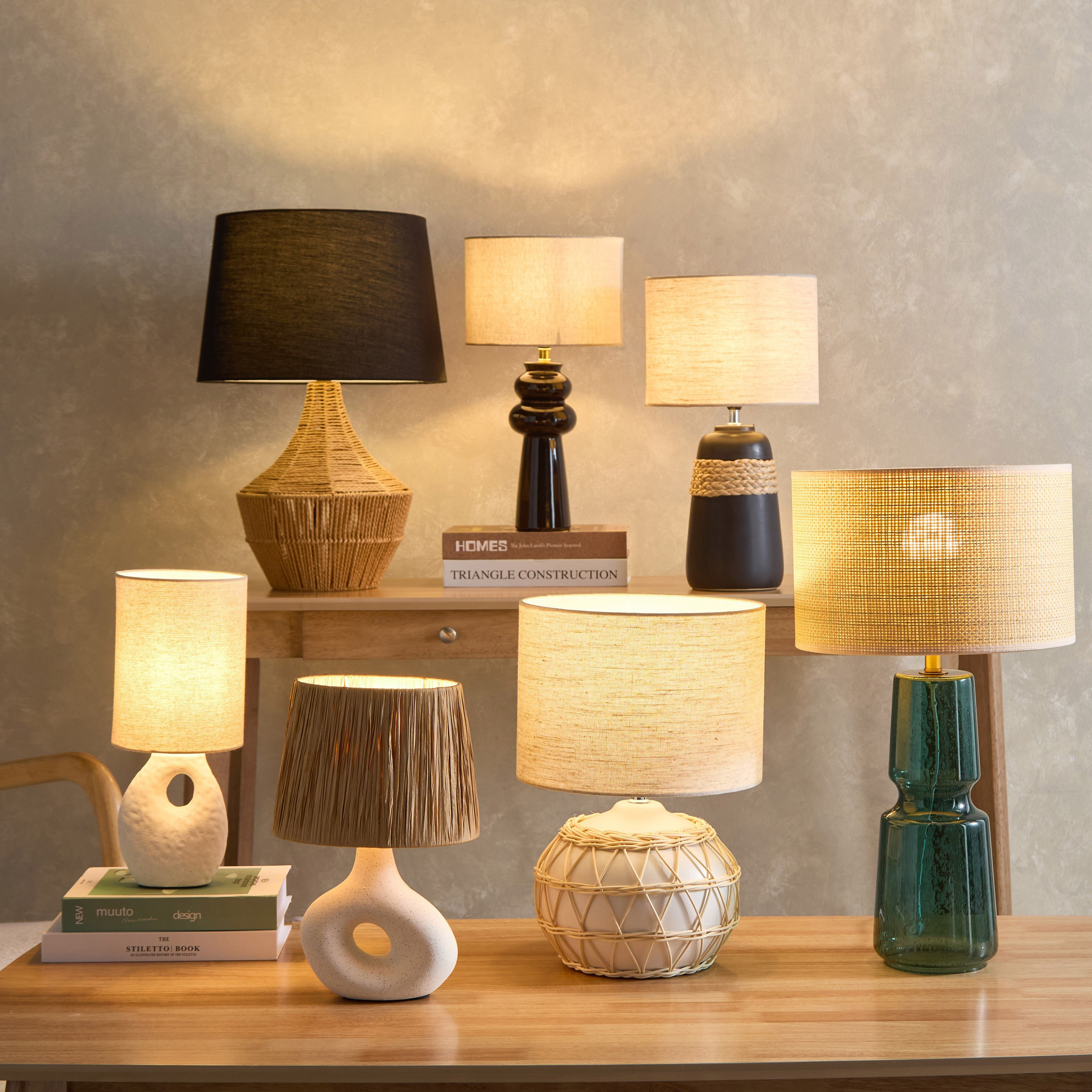 Amelie Table Lamp with Glass Base and Paper Shade - 50 cm-PROMO_HB_AE_B2G2_011025-image-4