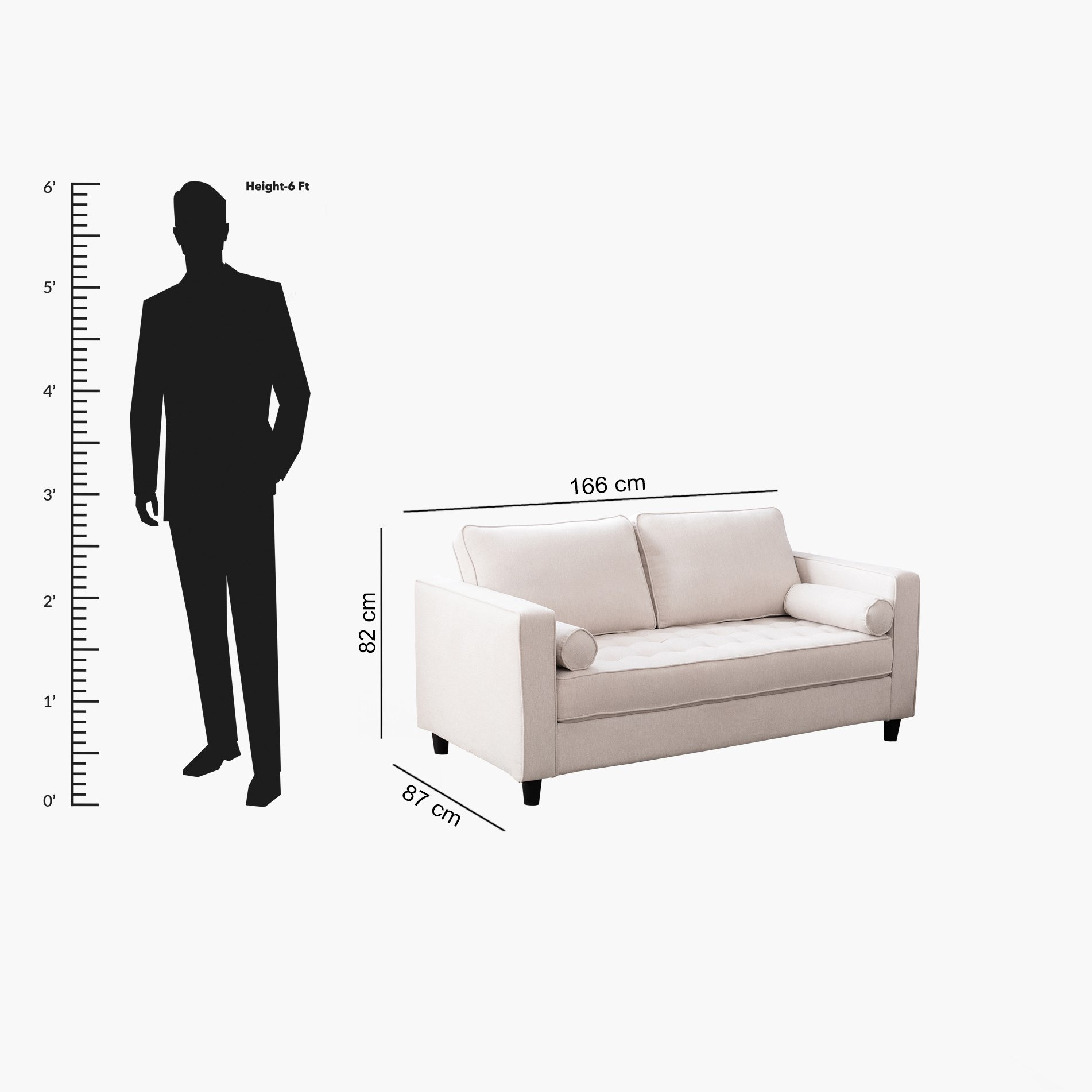 كنبة قماش مقعدين مع 2 وسادة مستديرة من كينزي-hbxlivingroom-sofasandarmchairs-sofas-image-18