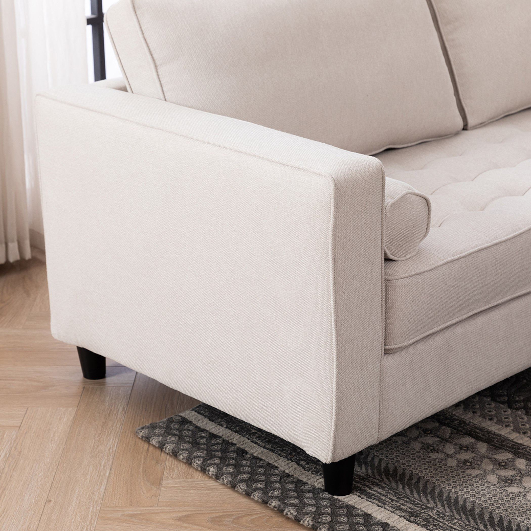 كنبة قماش مقعدين مع 2 وسادة مستديرة من كينزي-hbxlivingroom-sofasandarmchairs-sofas-image-11