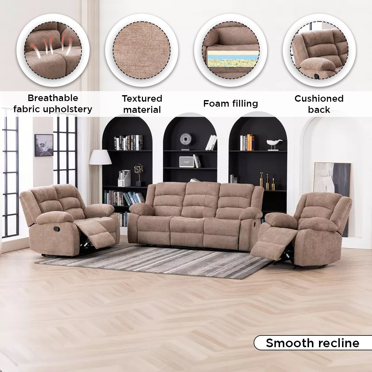 كنبة استرخاء قماش مقعدين من كوستواي-hbxlivingroom-sofasandarmchairs-sofas-image-5