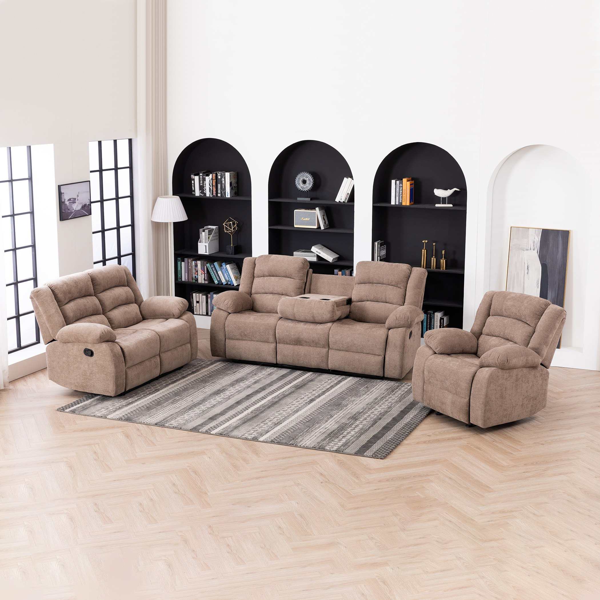 كنبة استرخاء قماش مقعدين من كوستواي-hbxlivingroom-sofasandarmchairs-sofas-image-12