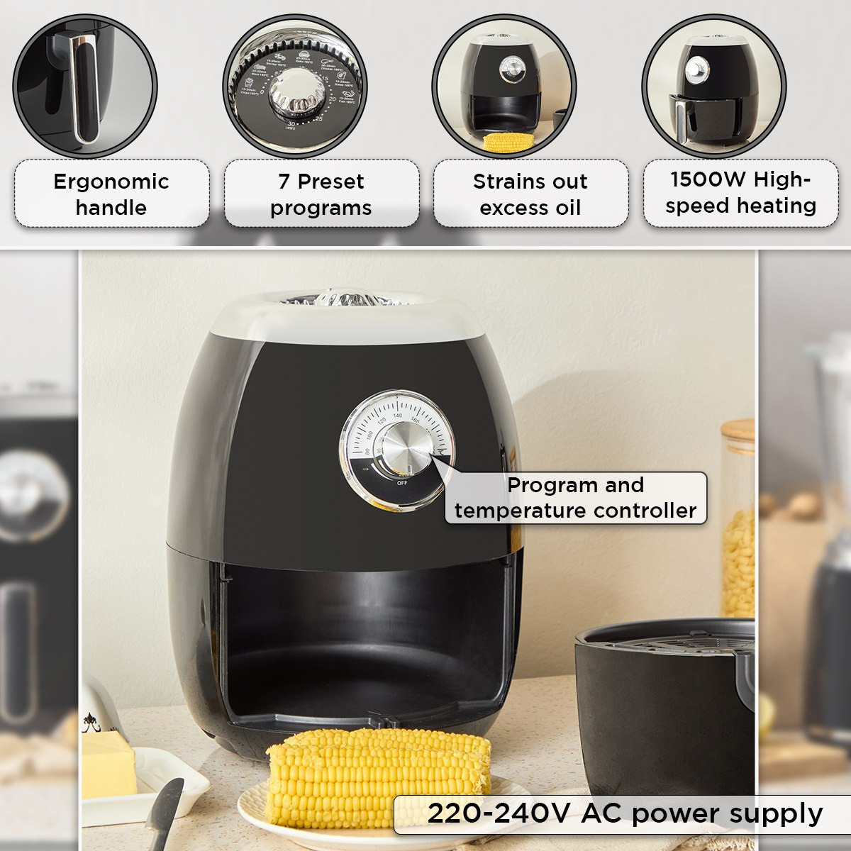 مقلاة هوائية رقمية بقوة 1500 واط من إلكت - 3.5 لتر-hbxhomeware-hbxkitchen-image-6