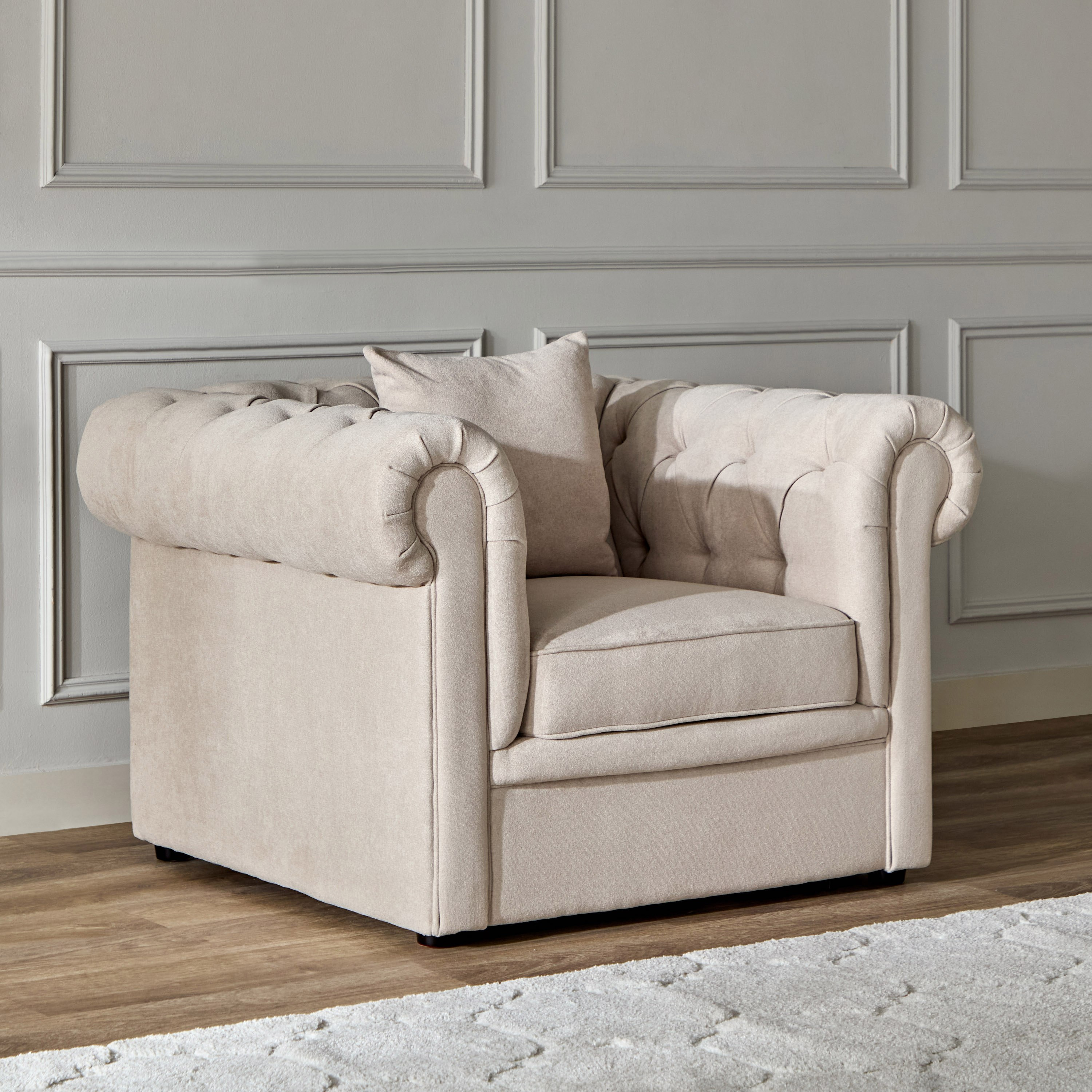 Cypress Fabric Armchair Sofa with 1 Cushion-hbxfurniture-sofasandarmchairs-armchairs-image-1
