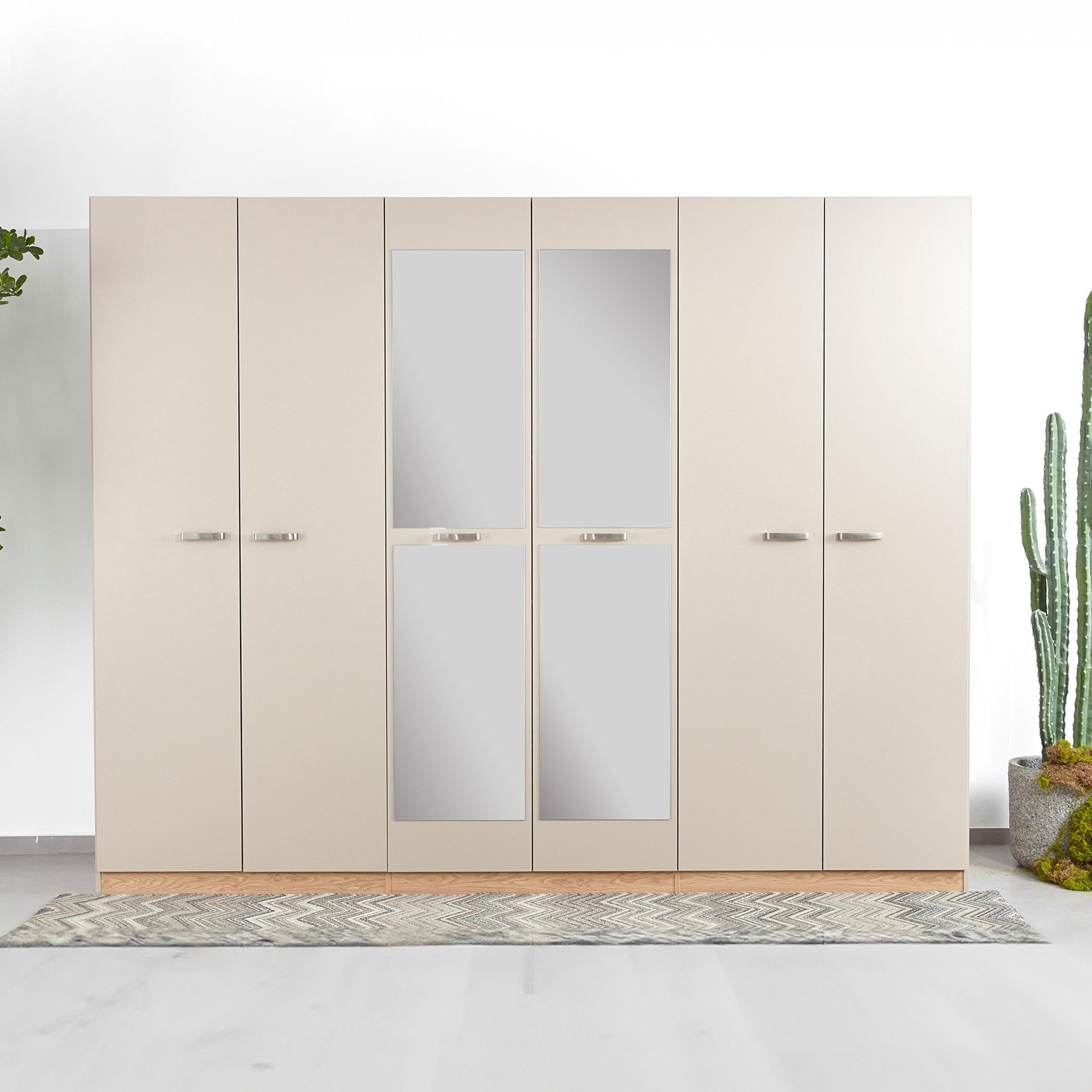 Hayes 6-Door Wardrobe with Mirror-hbxfurniture-wardrobes-image-1