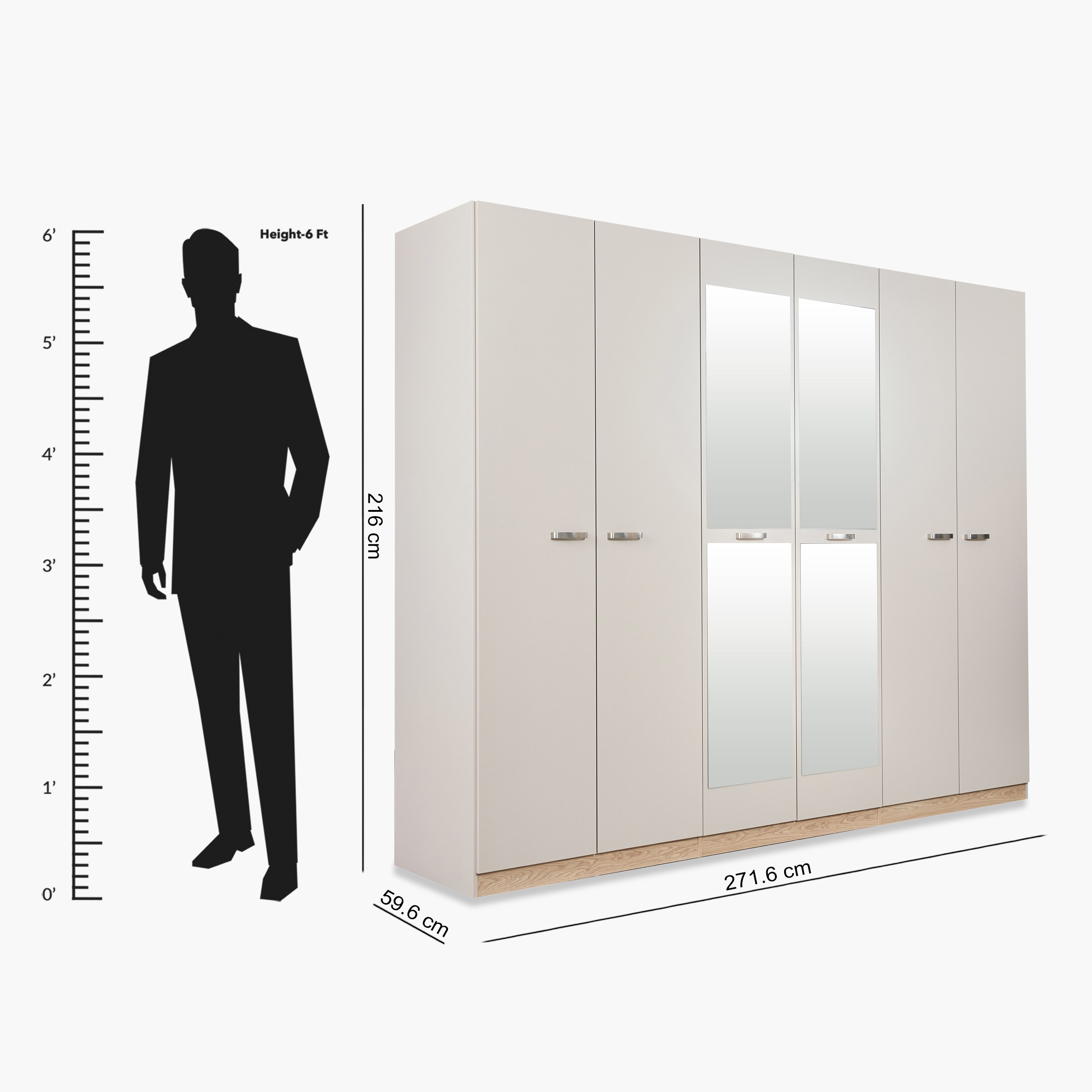 Hayes 6-Door Wardrobe with Mirror-hbxfurniture-wardrobes-image-10