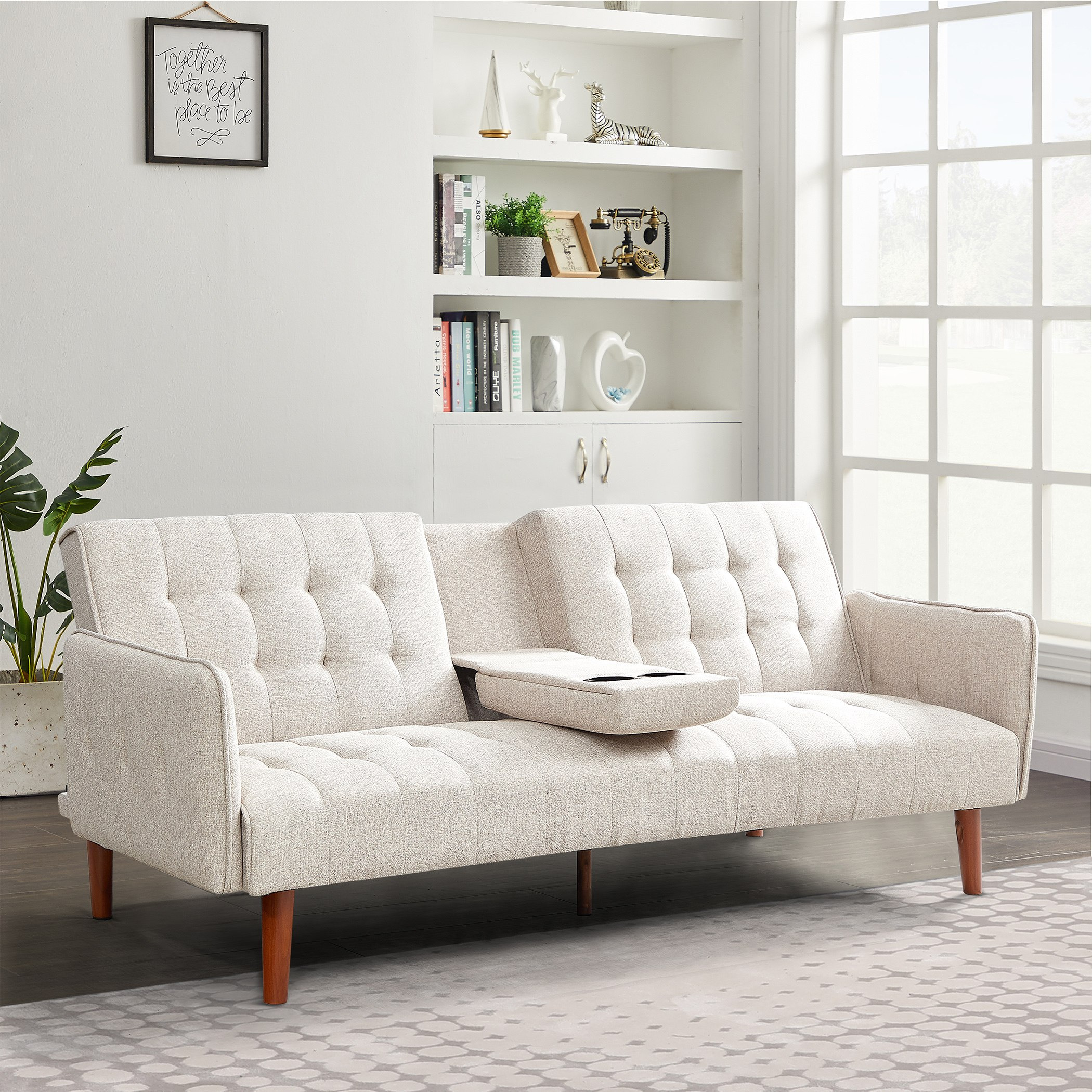 كنبة سرير قماش 3 مقاعد مع حاملي أكواب من دبلن-hbxfurniture-sofasandarmchairs-sofabeds-image-1