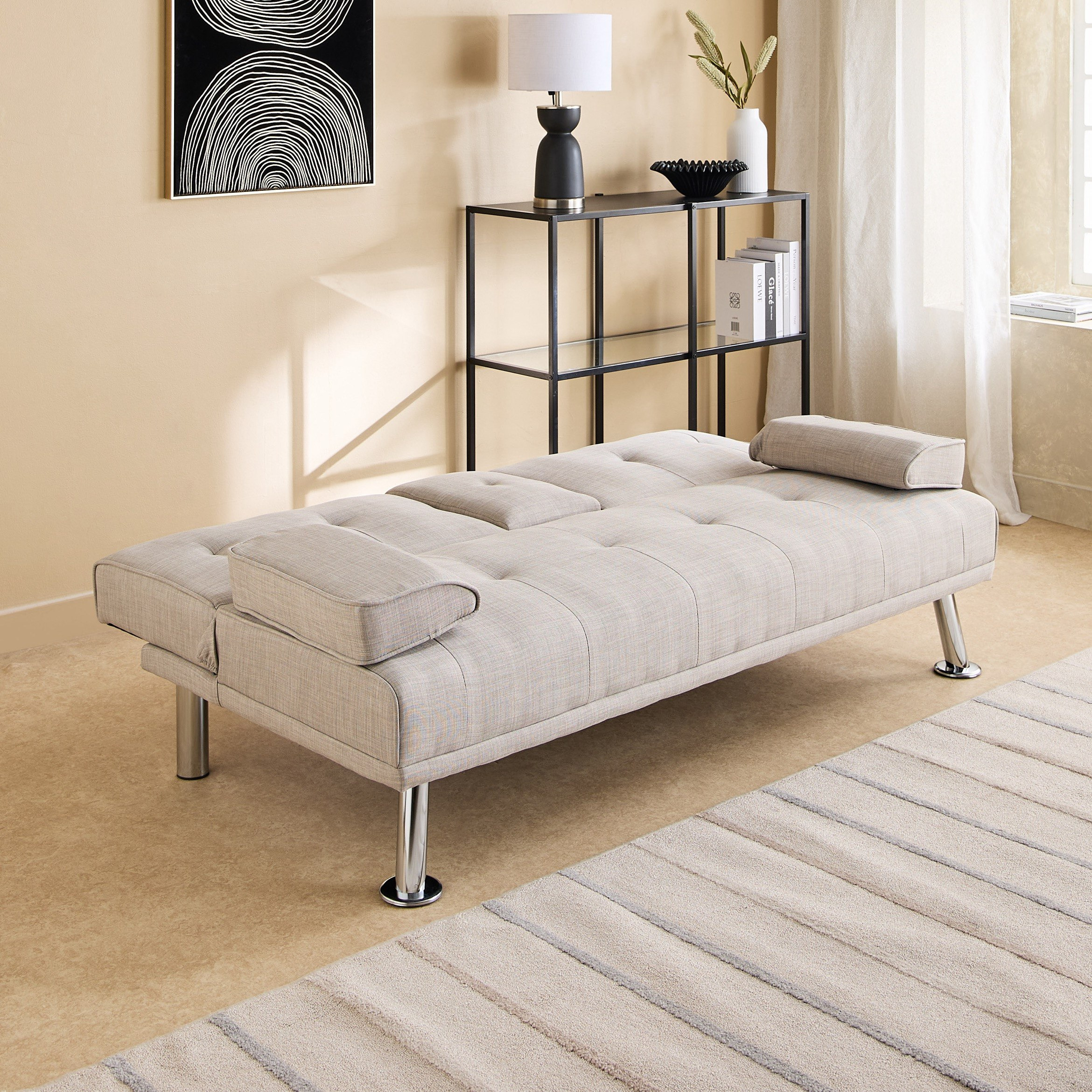 Linda 3-Seater Fabric Sofa Bed with 2 Cupholders-hbxfurniture-sofasandarmchairs-sofabeds-image-3