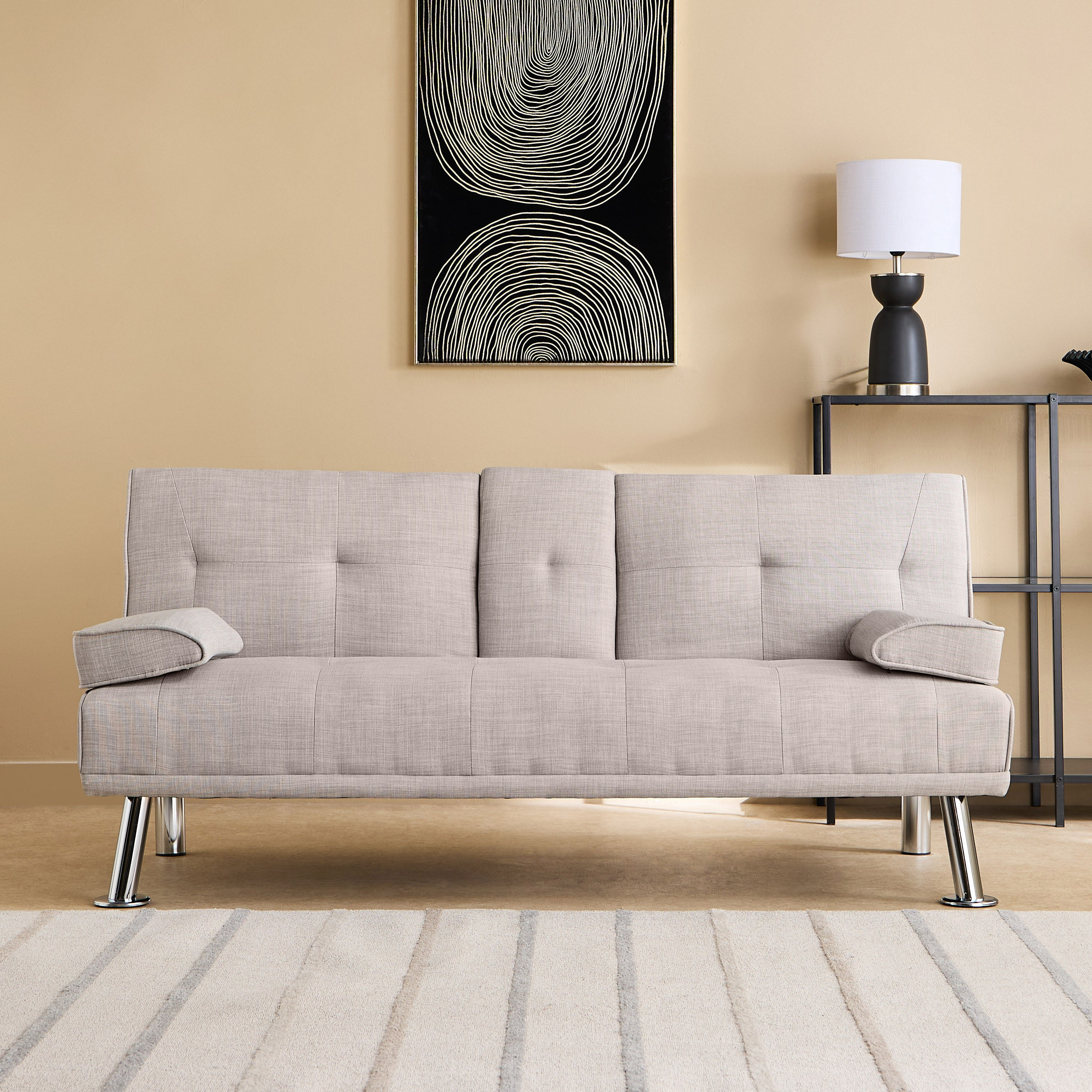 Linda 3-Seater Fabric Sofa Bed with 2 Cupholders-hbxfurniture-sofasandarmchairs-sofabeds-image-4