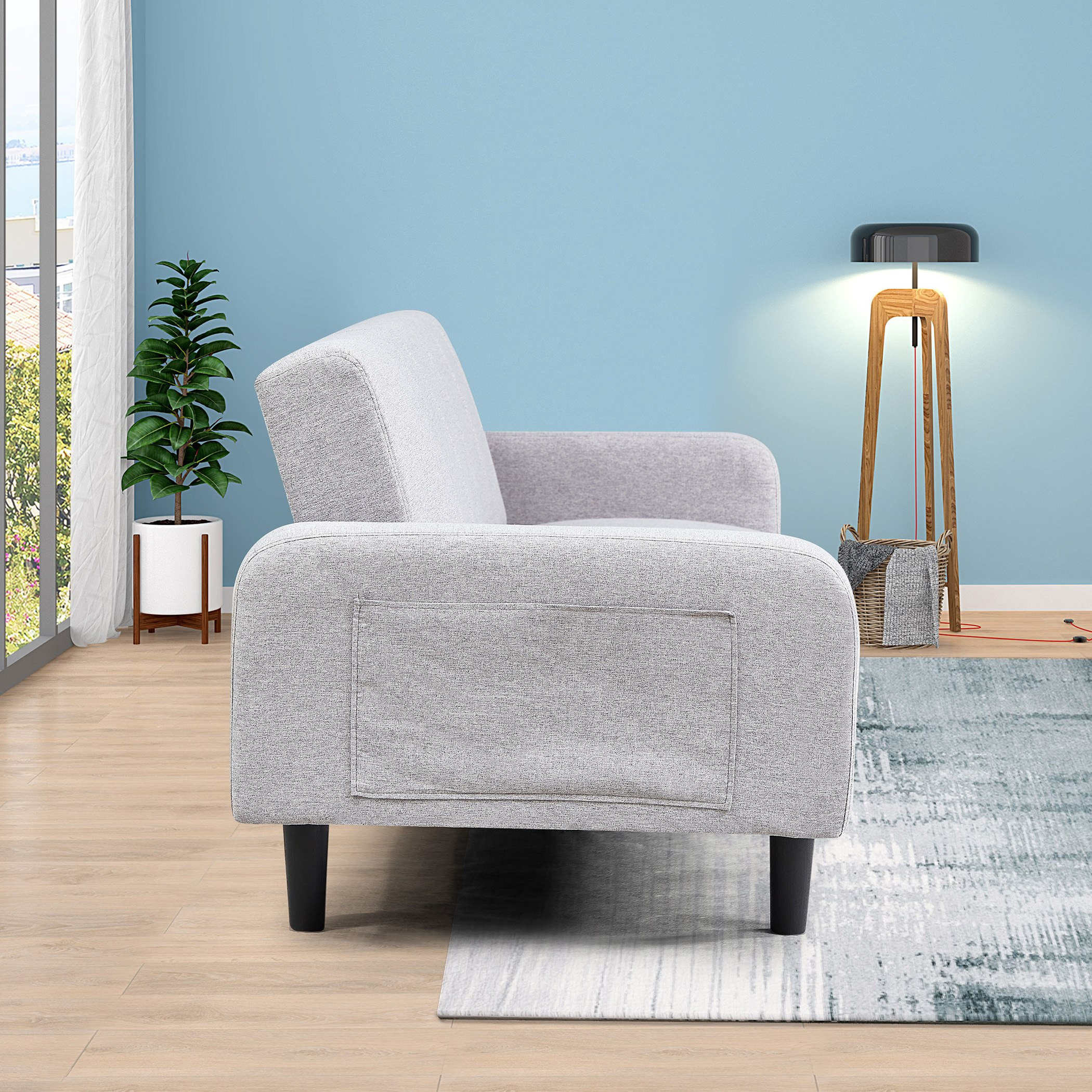 كنبة سرير قماش 3 مقاعد مع جيب جانبي من روما-hbxfurniture-sofasandarmchairs-sofabeds-image-4