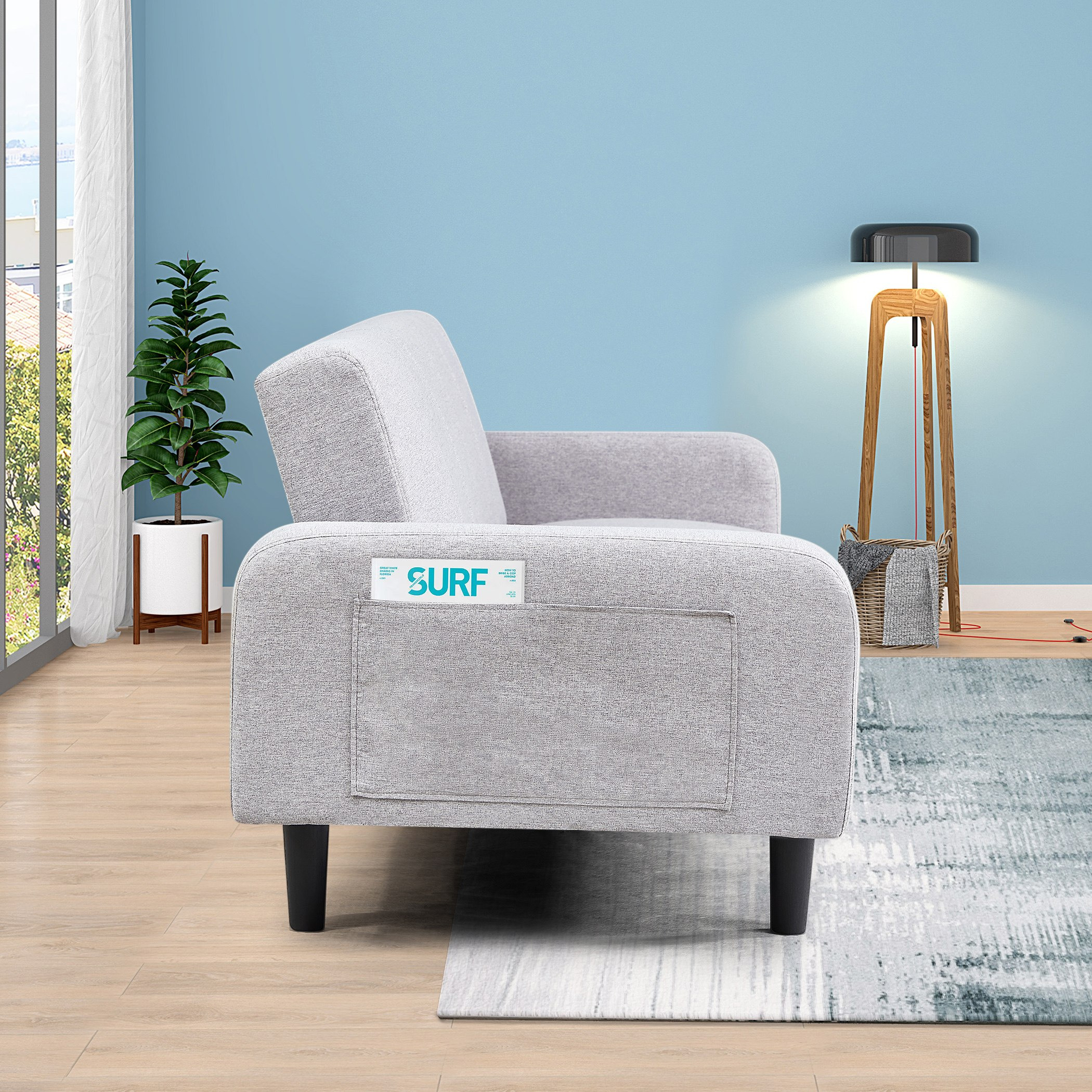 كنبة سرير قماش 3 مقاعد مع جيب جانبي من روما-hbxfurniture-sofasandarmchairs-sofabeds-image-5