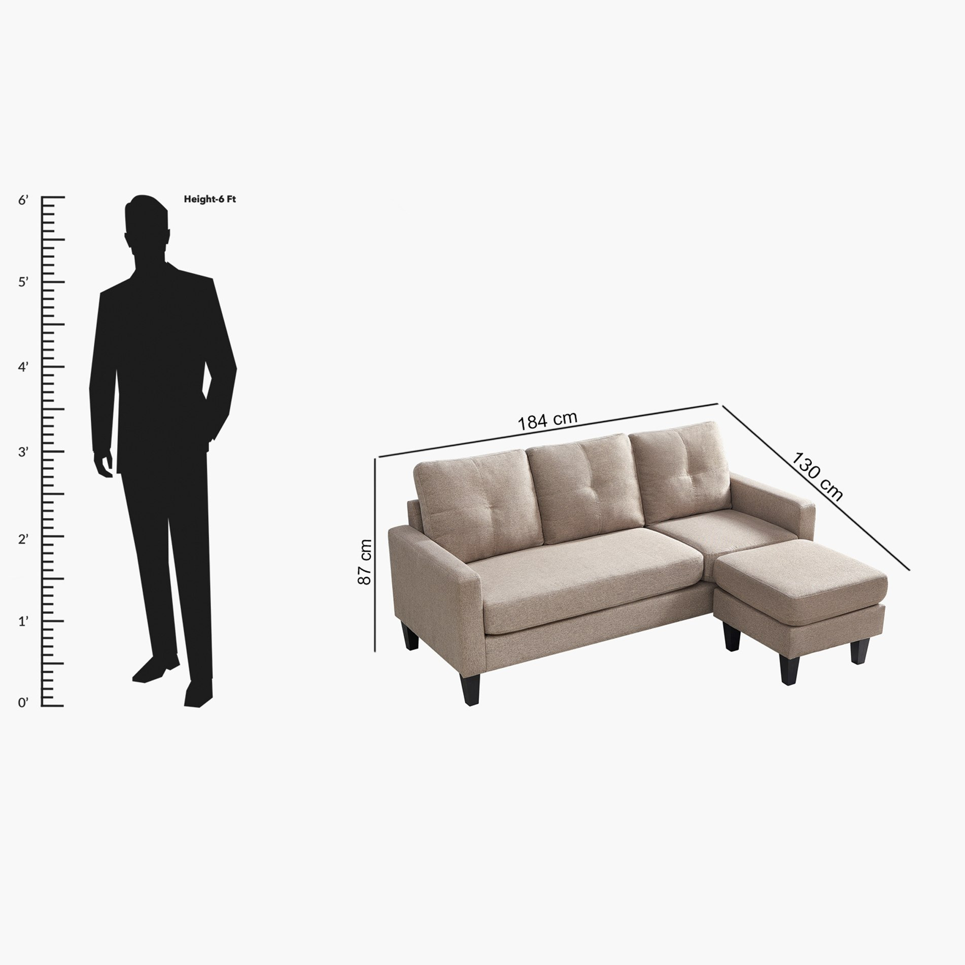 كنبة ركنية قماش قابلة للعكس 3 مقاعد - سافاير-hbxlivingroom-sofasandarmchairs-cornersofas-image-7
