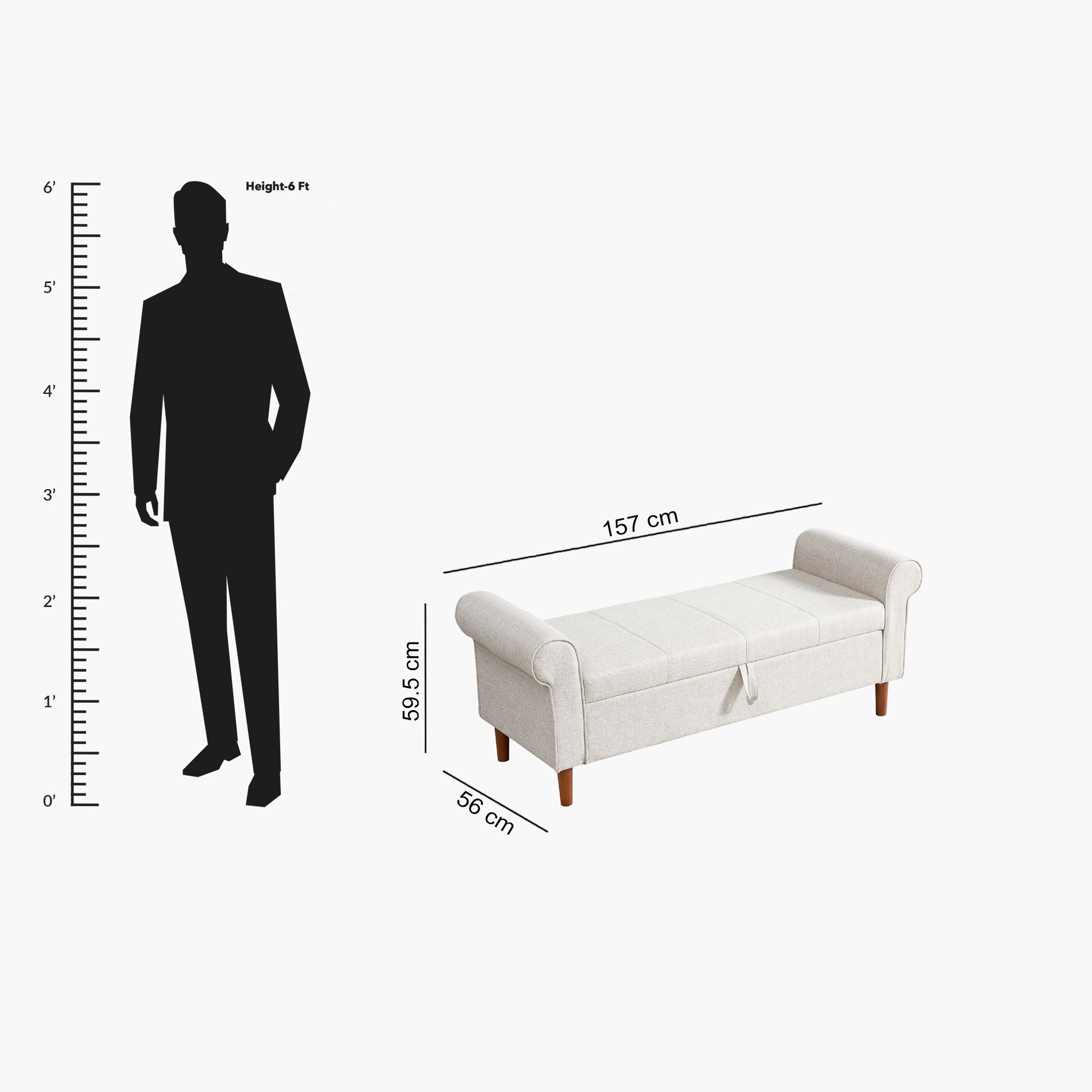مقعد  بنش سرير قماش 3 مقاعد مع مساحة تخزين - باريس من موڤو-hbxfurniture-sofasandarmchairs-benches-image-10