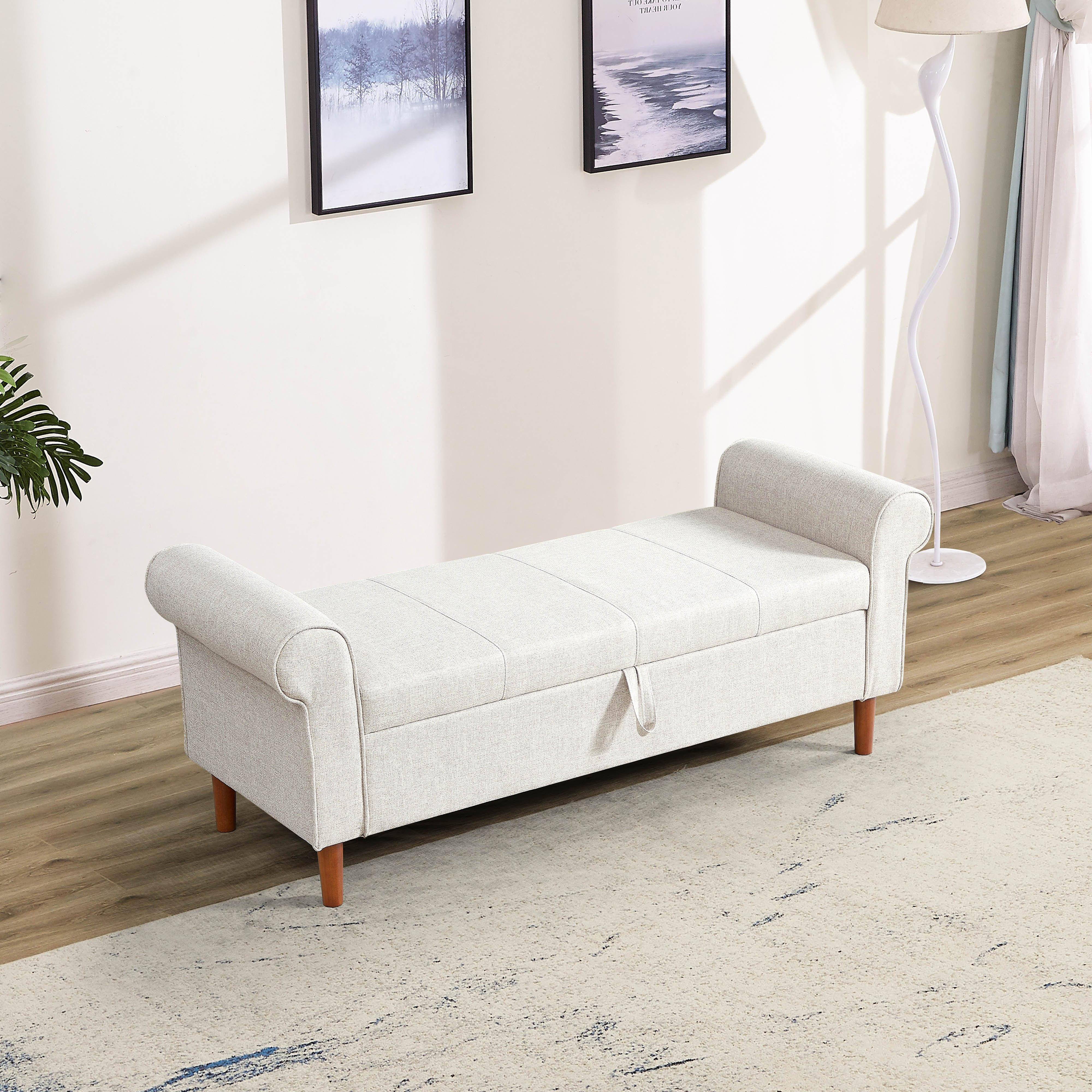 مقعد  بنش سرير قماش 3 مقاعد مع مساحة تخزين - باريس من موڤو-hbxfurniture-sofasandarmchairs-benches-image-2