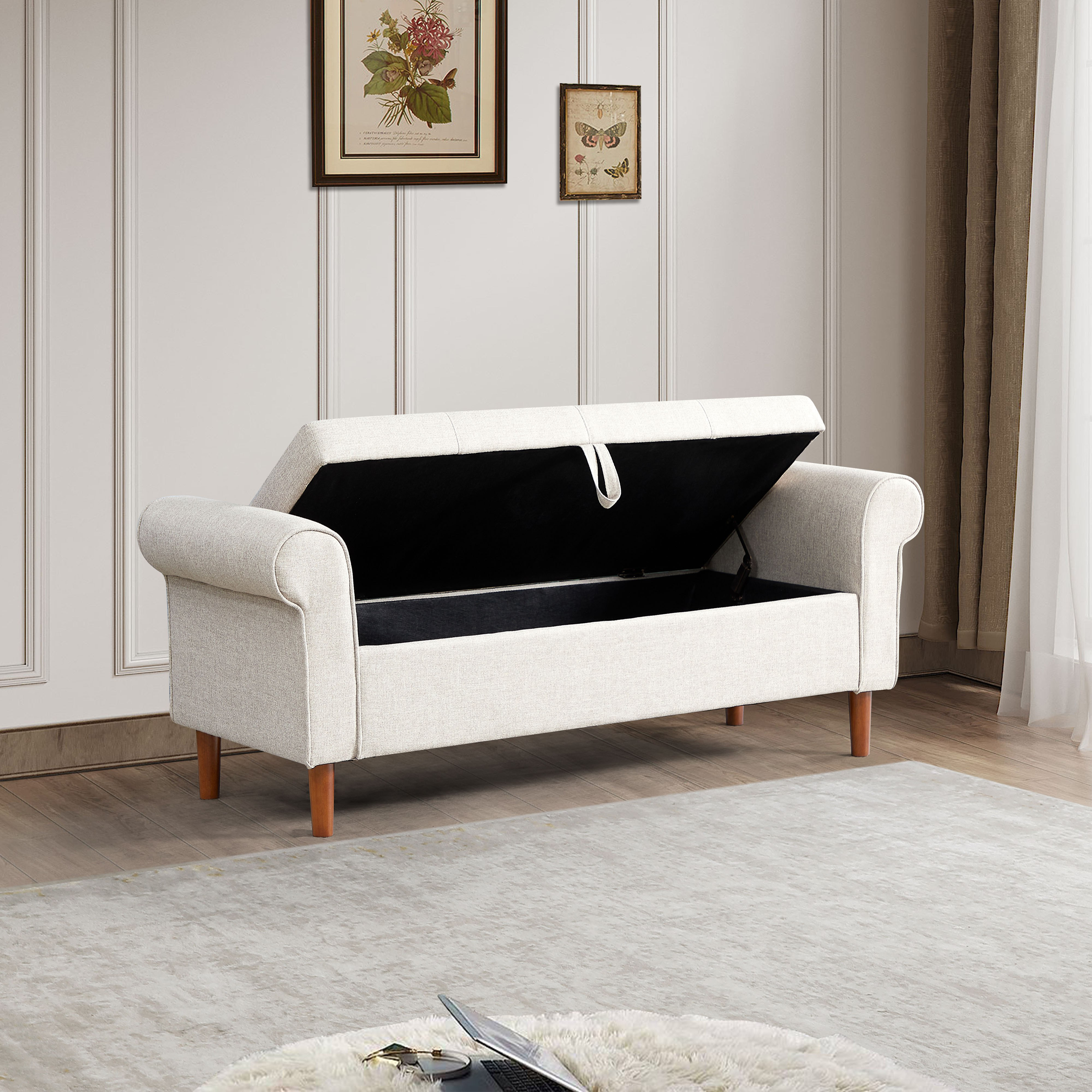 مقعد  بنش سرير قماش 3 مقاعد مع مساحة تخزين - باريس من موڤو-hbxfurniture-sofasandarmchairs-benches-image-3