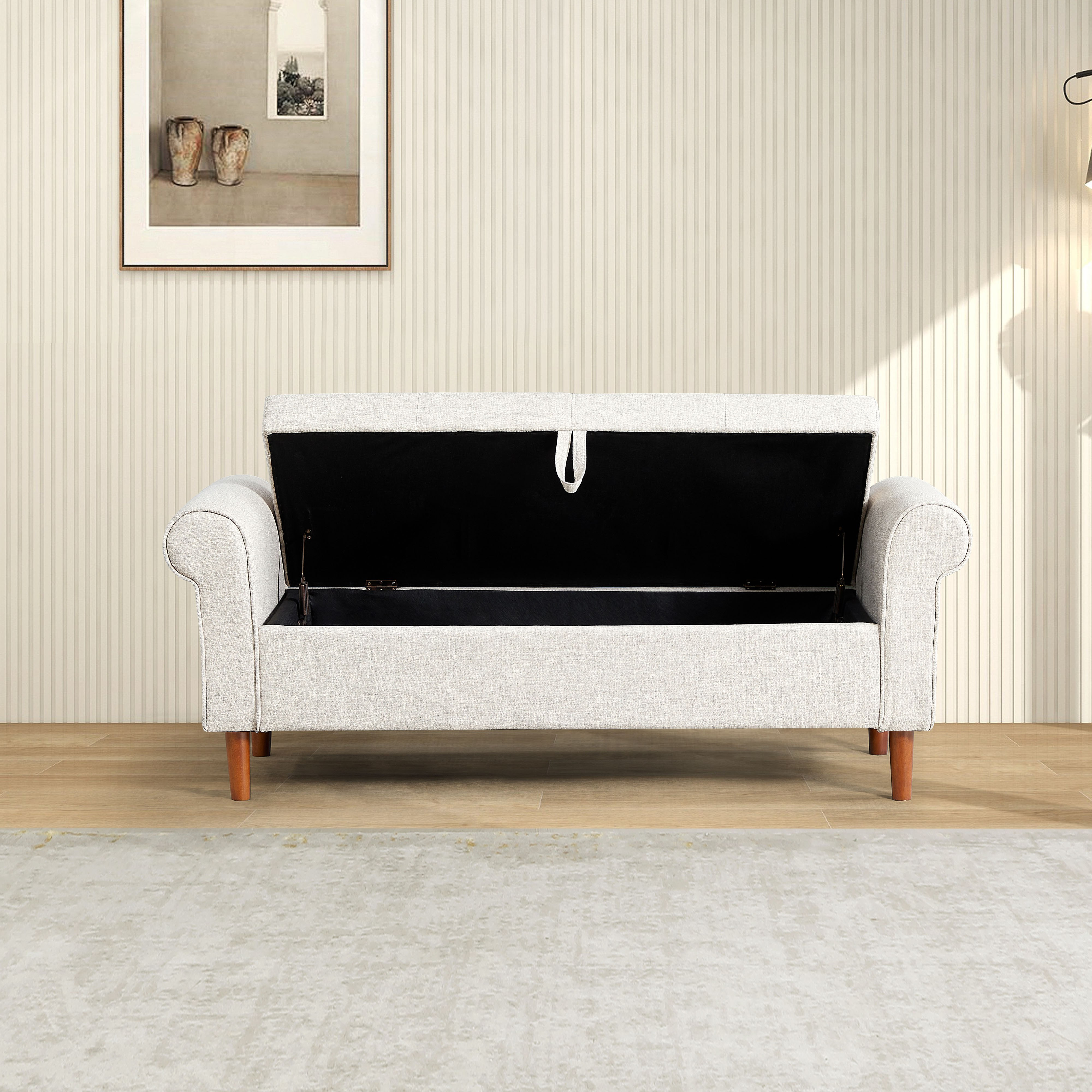 مقعد  بنش سرير قماش 3 مقاعد مع مساحة تخزين - باريس من موڤو-hbxfurniture-sofasandarmchairs-benches-image-4