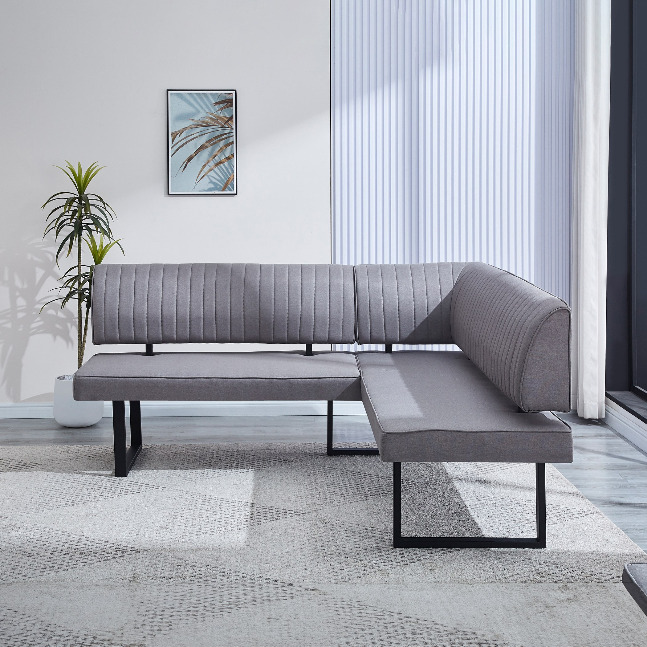 Kanoi 6-Seater Corner Dining Set with Bench-hbxfurniture-diningtablesandsets-diningsets-sixseater-image-2