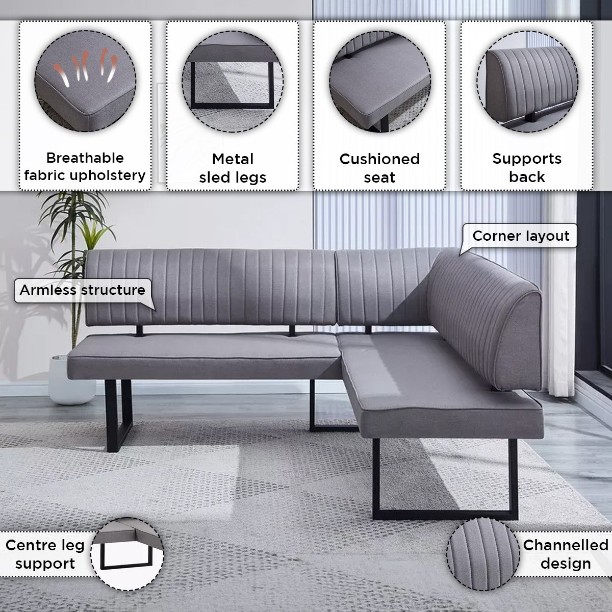 Kanoi 6-Seater Corner Dining Set with Bench-hbxfurniture-diningtablesandsets-diningsets-sixseater-image-6