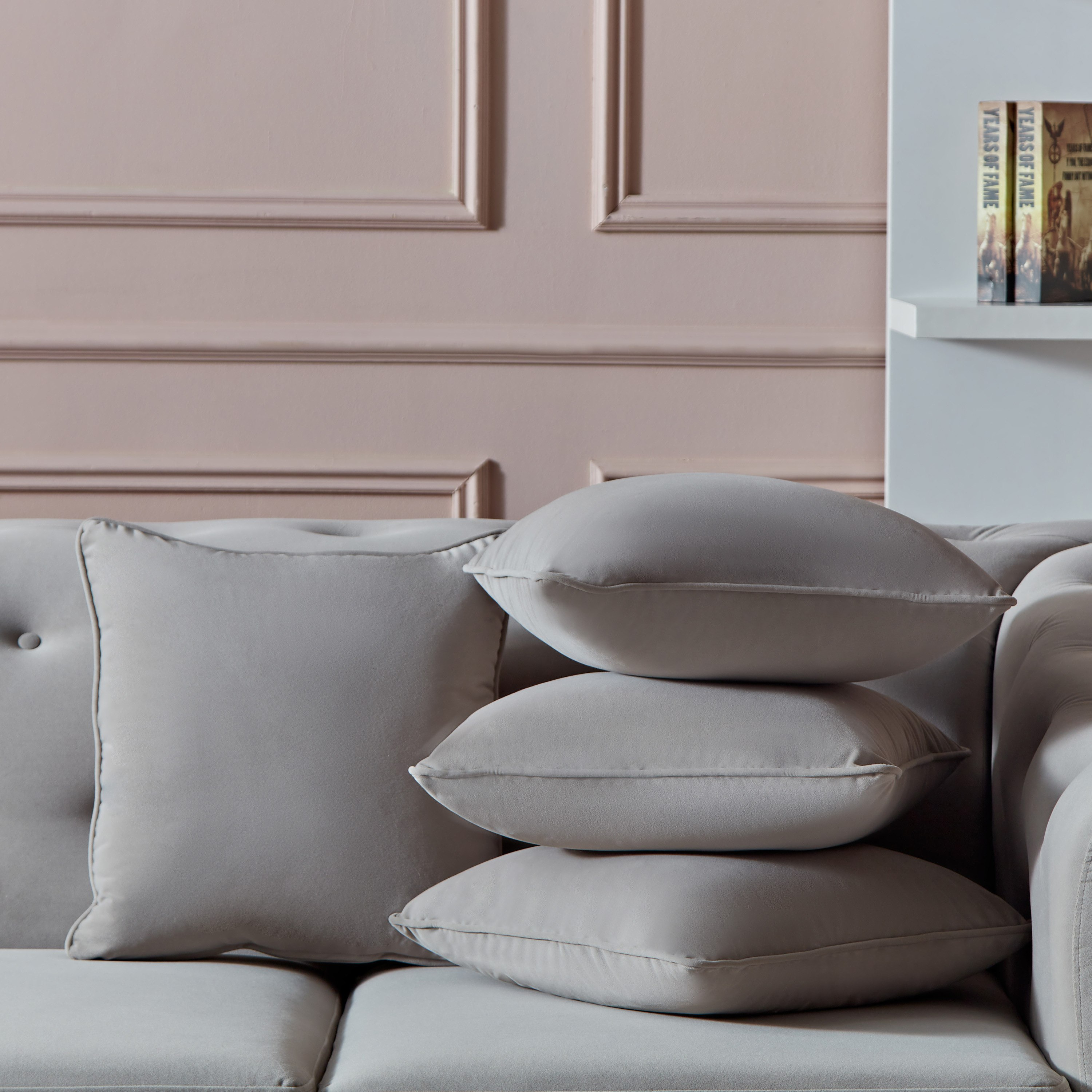 Cinderella 3-Seater Velvet Fabric Sofa with 4 Cushions-hbxlivingroom-sofasandarmchairs-sofas-image-4