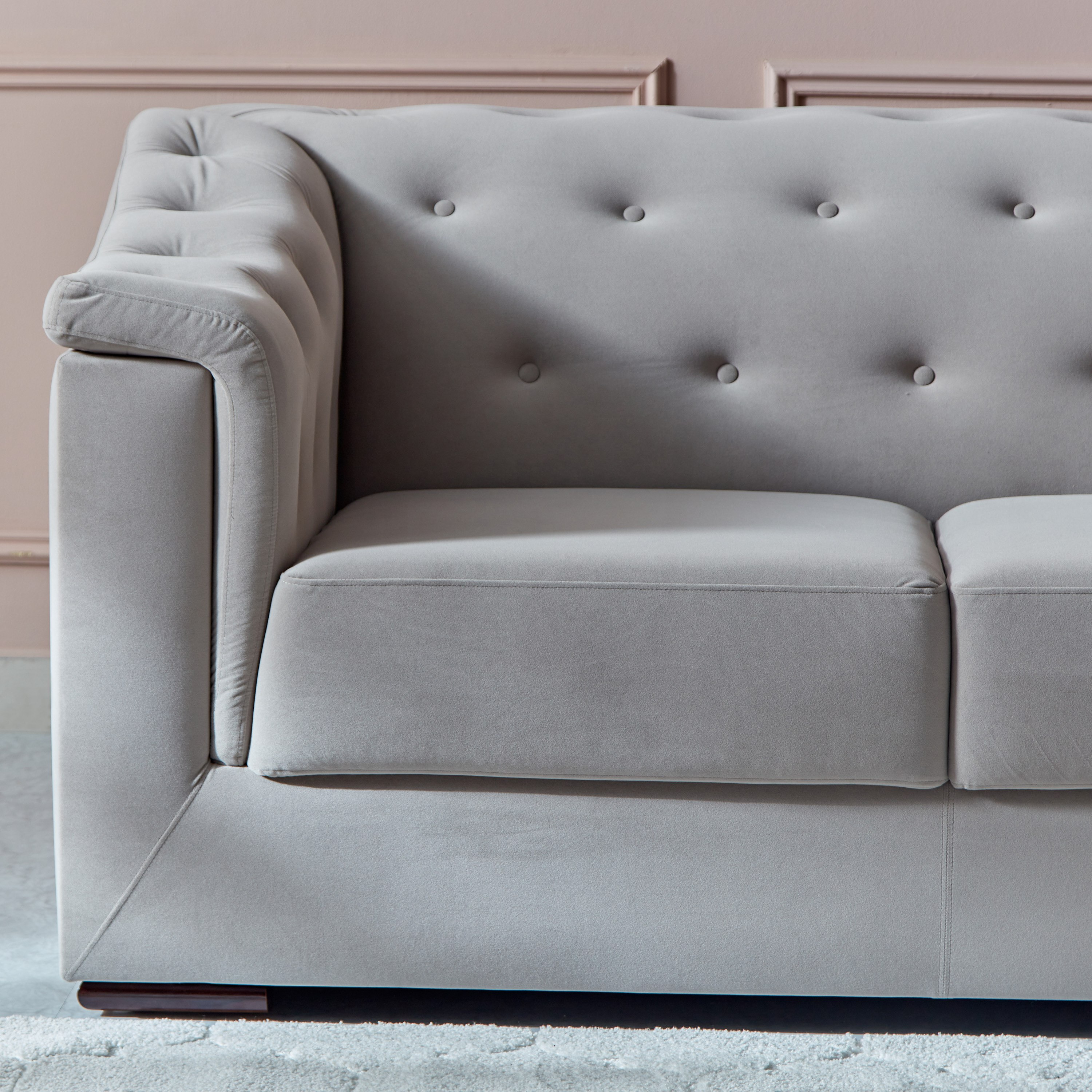 Cinderella 3-Seater Velvet Fabric Sofa with 4 Cushions-hbxlivingroom-sofasandarmchairs-sofas-image-5