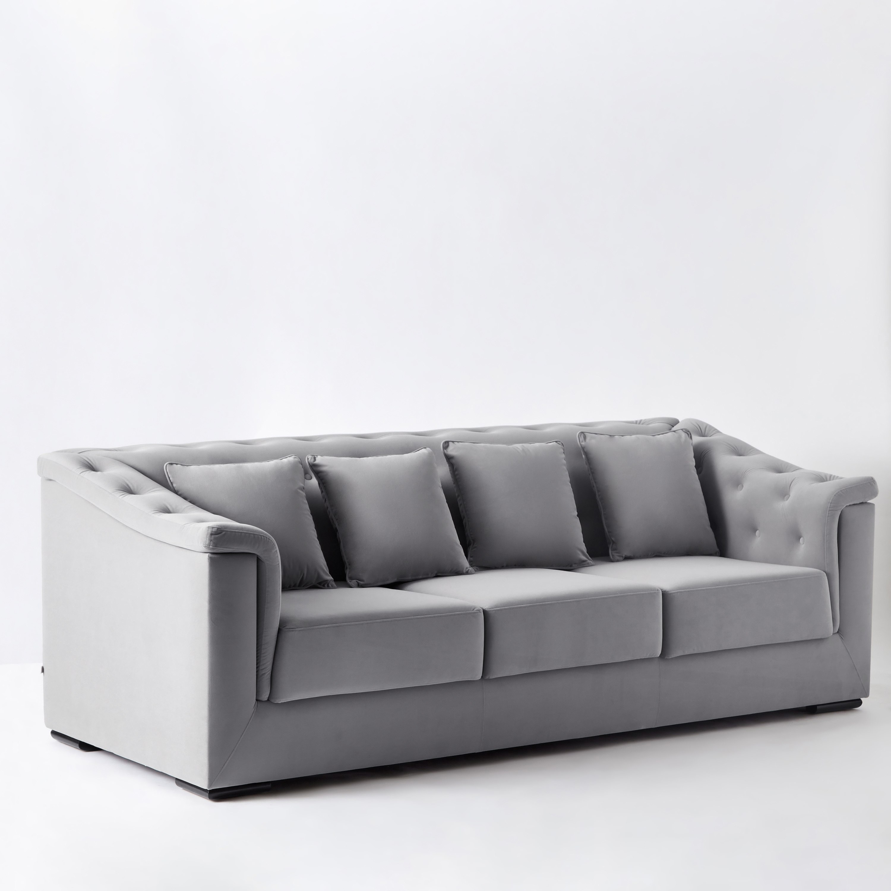 Cinderella 3-Seater Velvet Fabric Sofa with 4 Cushions-hbxlivingroom-sofasandarmchairs-sofas-image-9