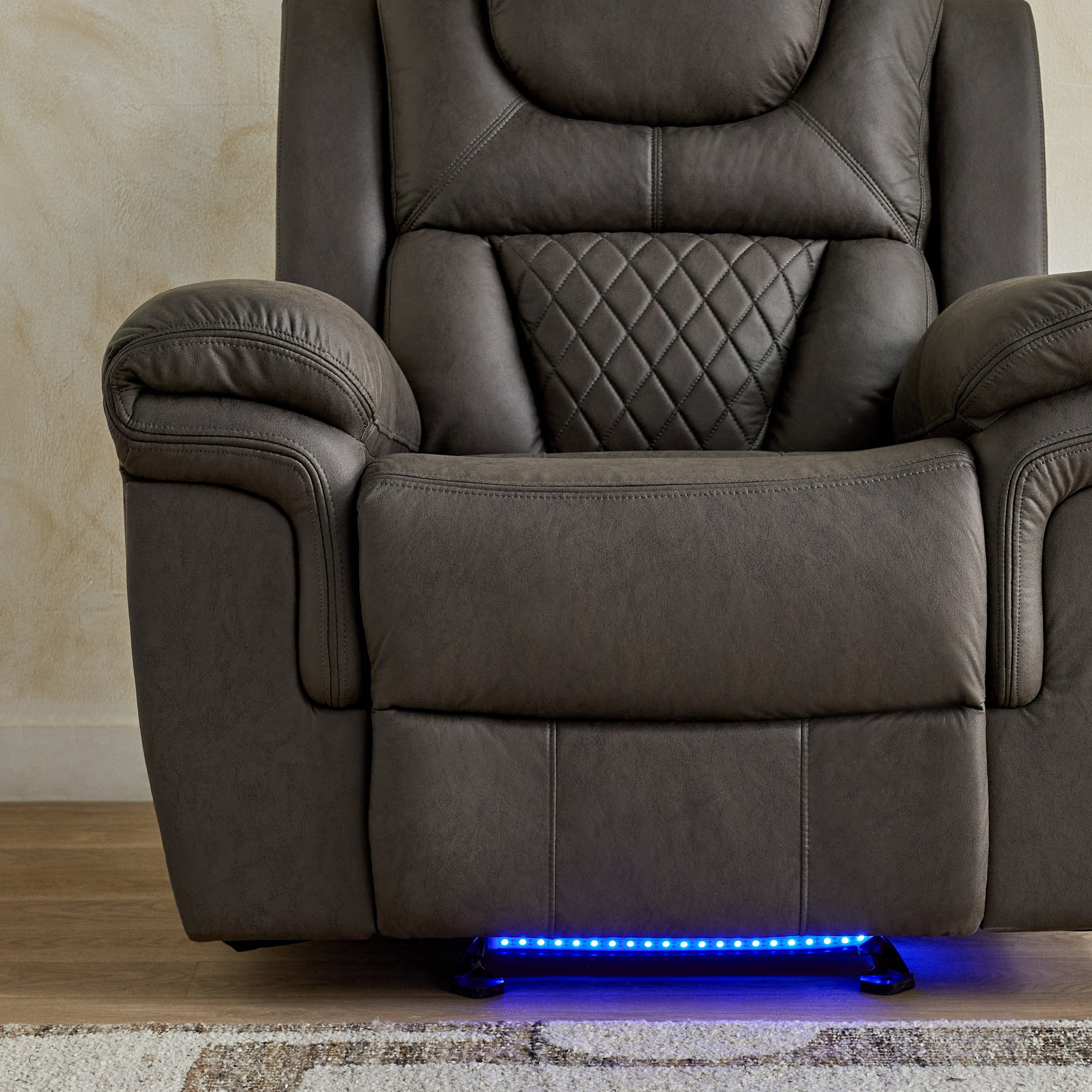 Miranda Armchair Fabric Recliner with Rocker and LED Strip-hbxfurniture-sofasandarmchairs-reclinersofas-image-5