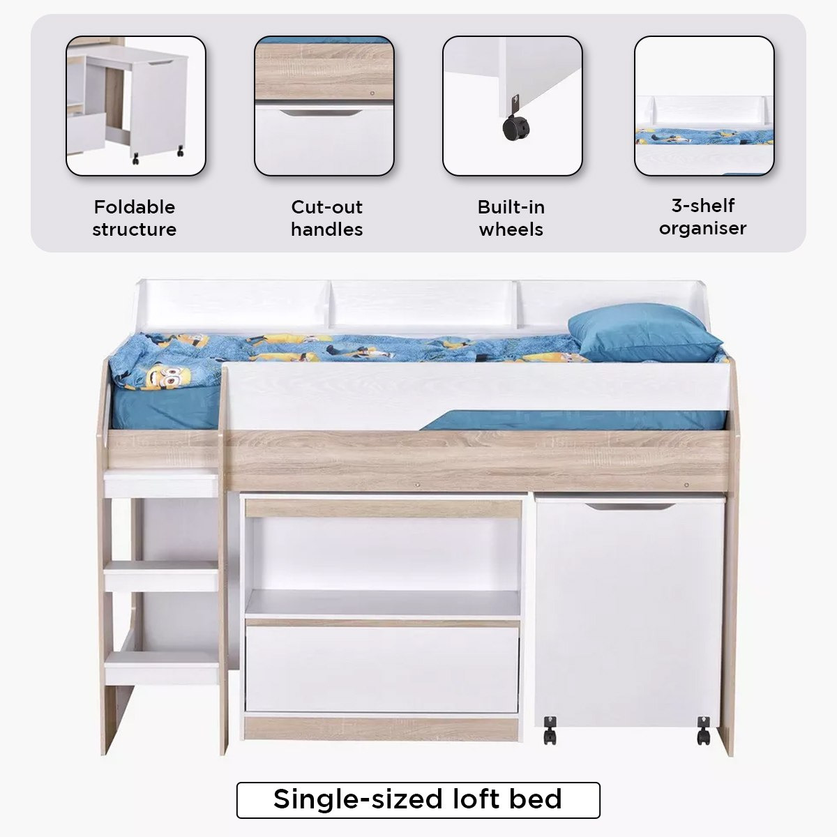سرير فردي مع مكتب دراسة ومساحة تخزين ميد سليبر من كولتروب أفيان - 90x190 سم-hbxkidsandyouth-bedsandbedsets-bunkbeds-single-image-5