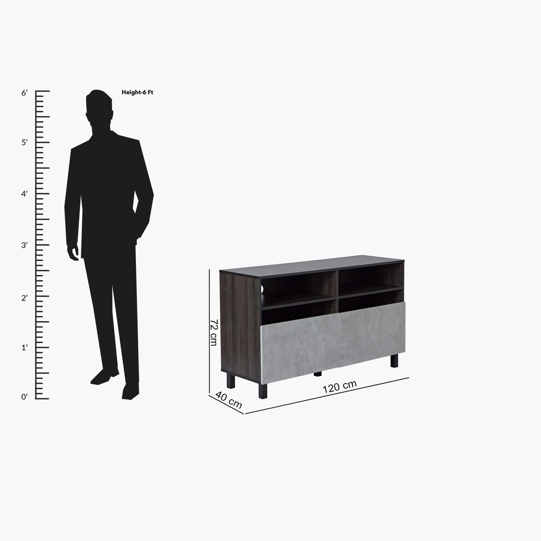 Vegas 1.2 Metre High TV Unit with Door for TVs up to 50 inches-hbxlivingroom-mediaunitsandstorage-tvunits-image-14