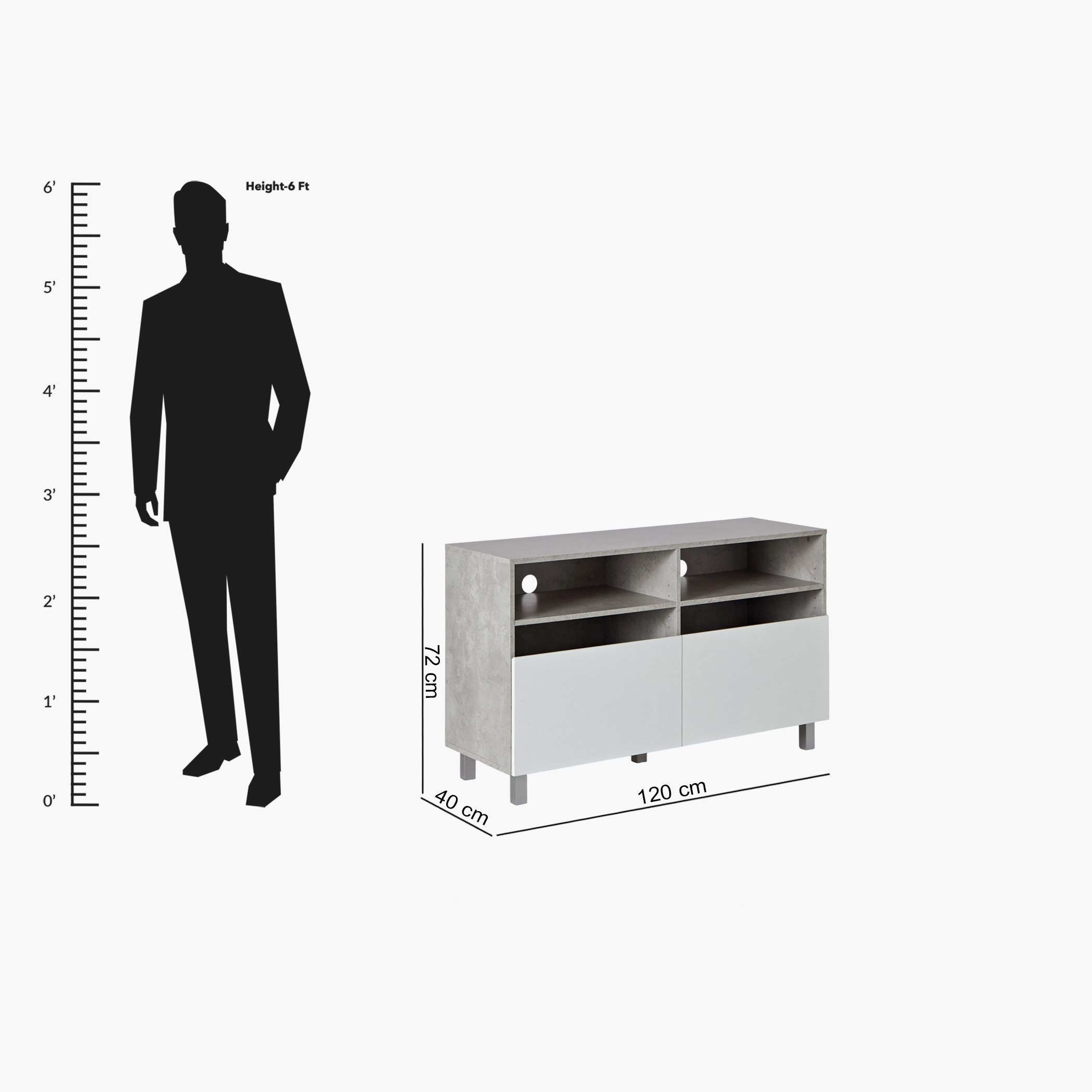 Vegas 1.2 Metre High TV Unit with Door for TVs up to 50 inches-hbxlivingroom-mediaunitsandstorage-tvunits-image-13