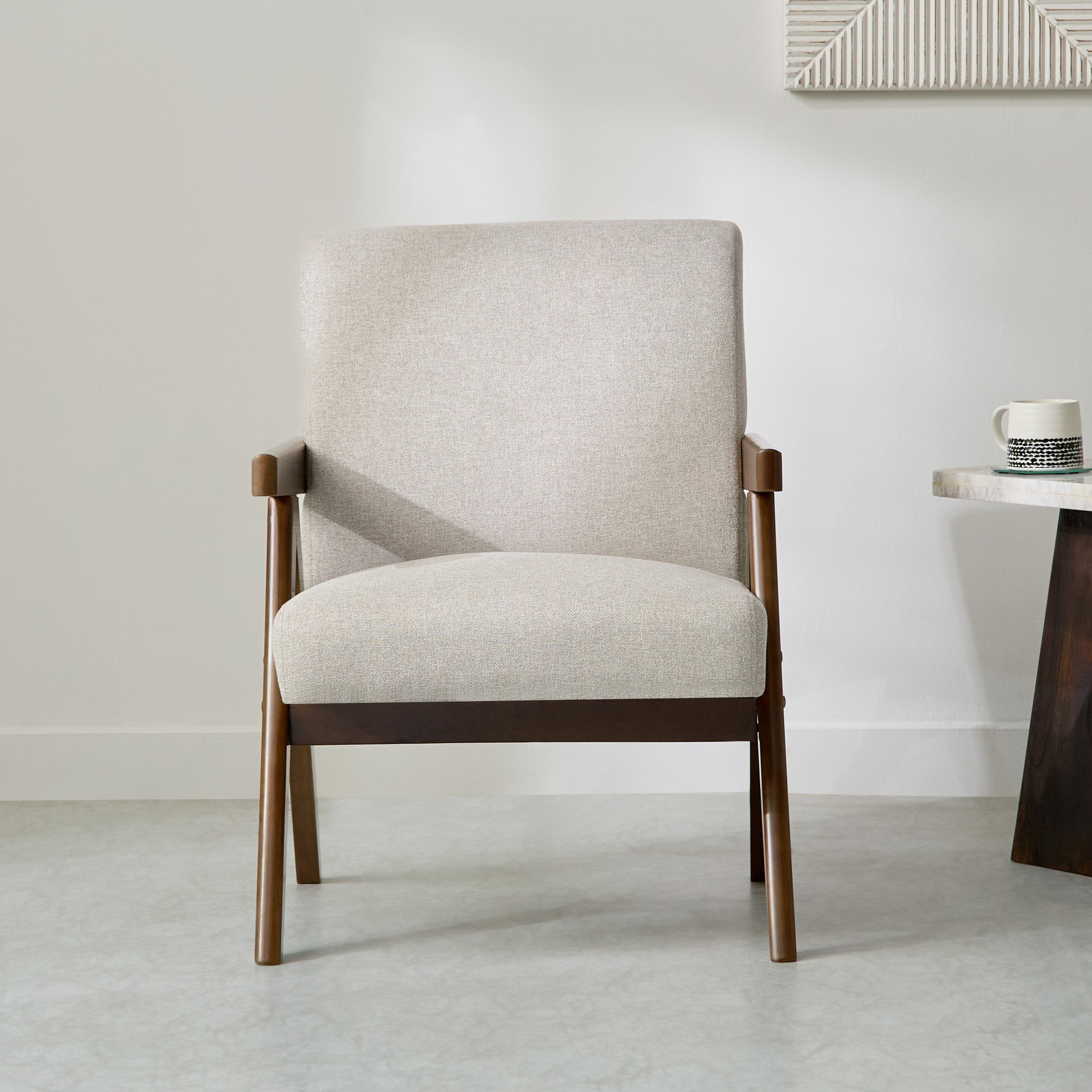 Casa Fabric Accent Chair with Wooden Frame-hbxlivingroom-sofasandarmchairs-easychairs-image-2