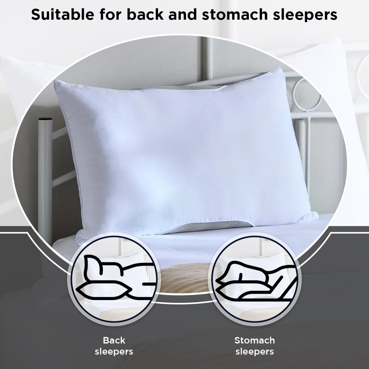 Airbliss Breathable Single Piping Pillow with Microfibre Filling - 50x75 cm-hbxdecorandfurnishings-bedding-duvetsandpillows-image-7