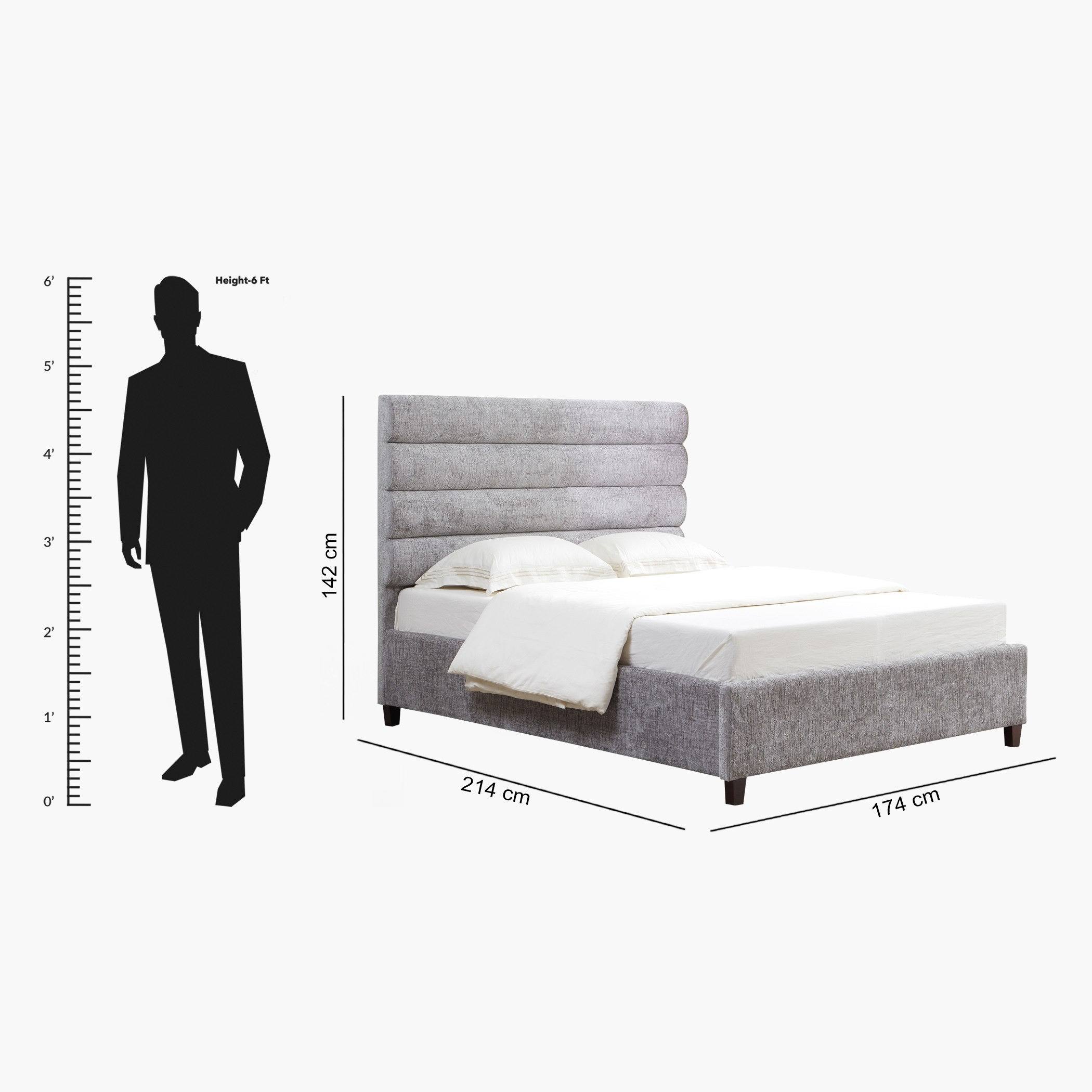Angelic Dublin Queen Upholstered Bed - 160x200 cm-hbxbedroom-bedsandbedsets-beds-queen-image-7