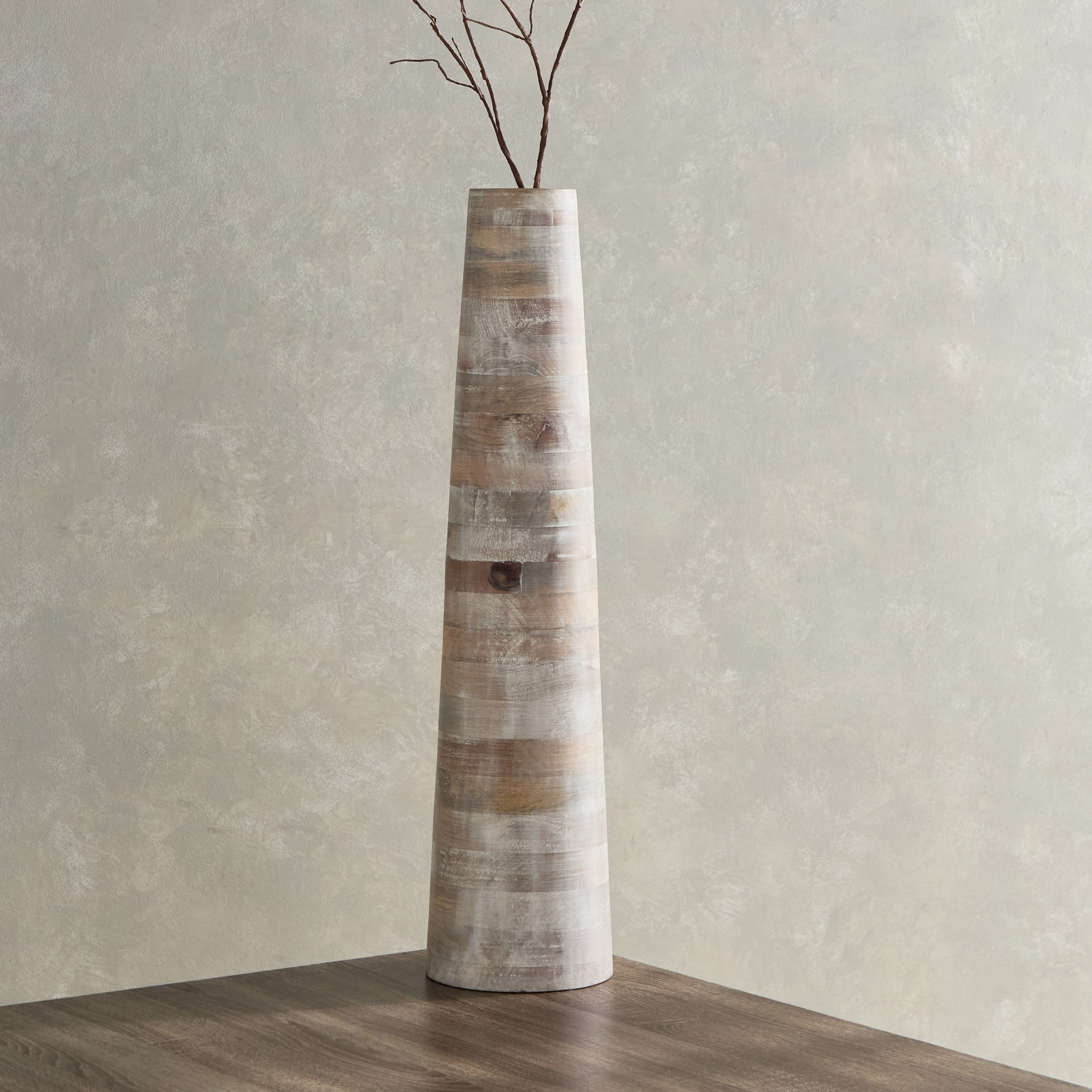 مزهرية ورد خشب كبيرة جدًا من رينا- 20x20x80 سم-hbxbedroom-decorandaccessories-vases-image-1