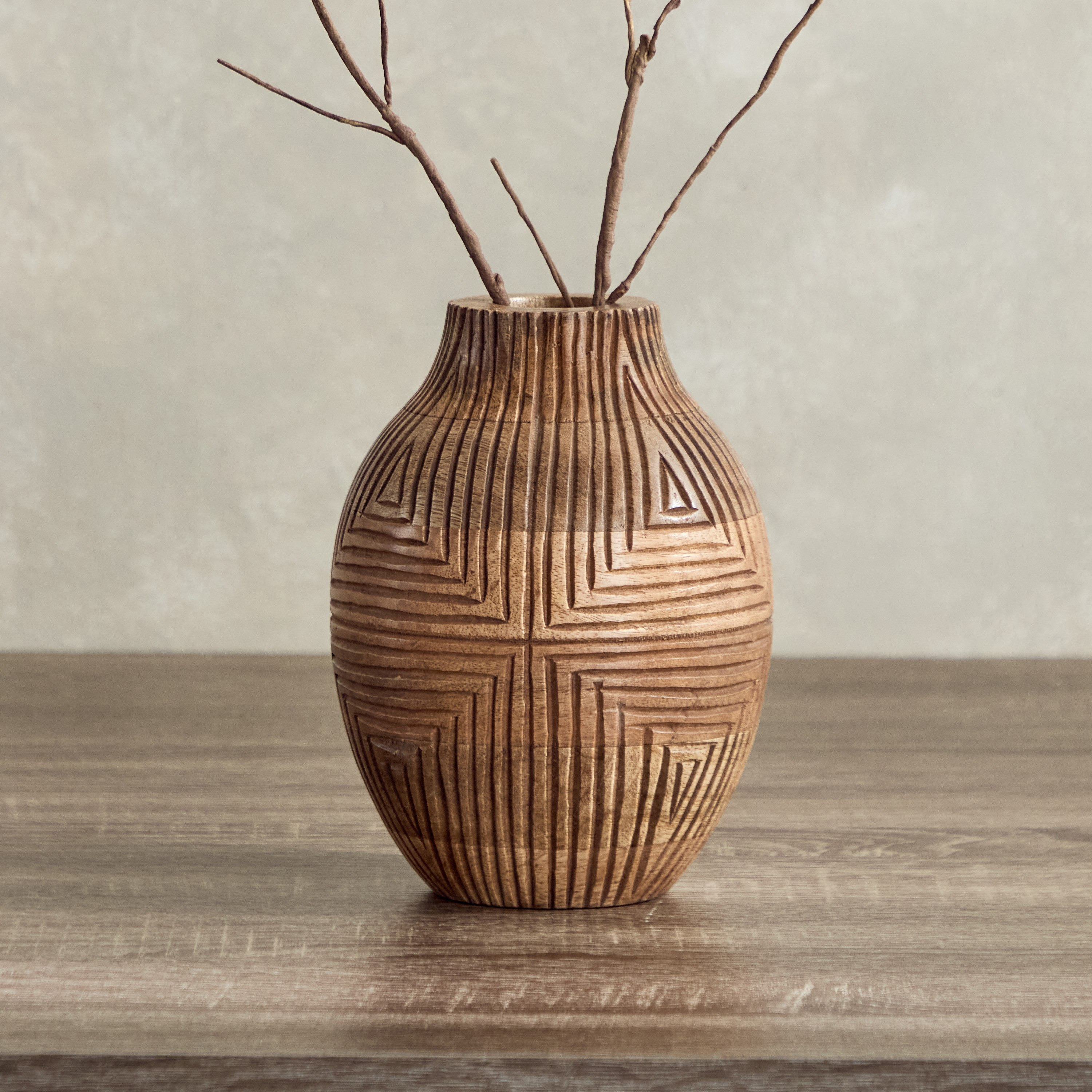مزهرية ورد خشب صغيرة من رينا - 15x15x20 سم-hbxbedroom-decorandaccessories-vases-image-1