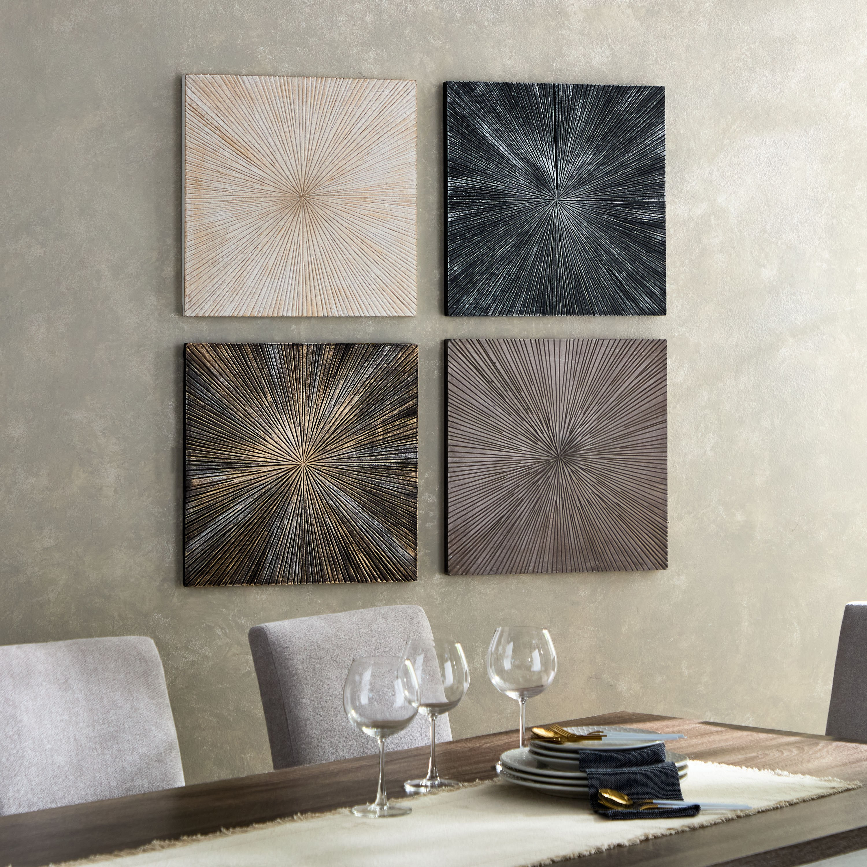 لوحة حائط منحوتة من رينا - 45x3x45 سم-hbxdiningroom-walldecor-wallart-image-5