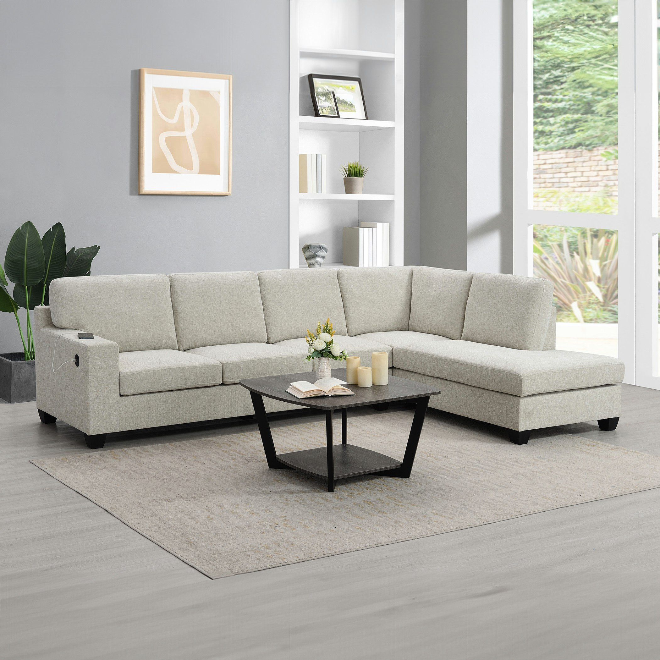 Simpson 4-Seater Right Corner Fabric Sofa with USB Port-hbxlivingroom-sofasandarmchairs-cornersofas-image-1