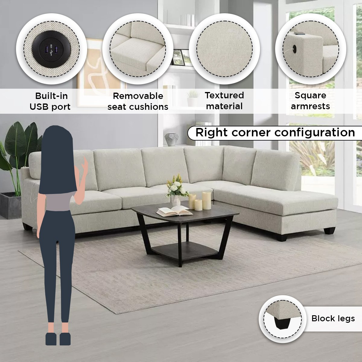 Simpson 4-Seater Right Corner Fabric Sofa with USB Port-hbxlivingroom-sofasandarmchairs-cornersofas-image-4