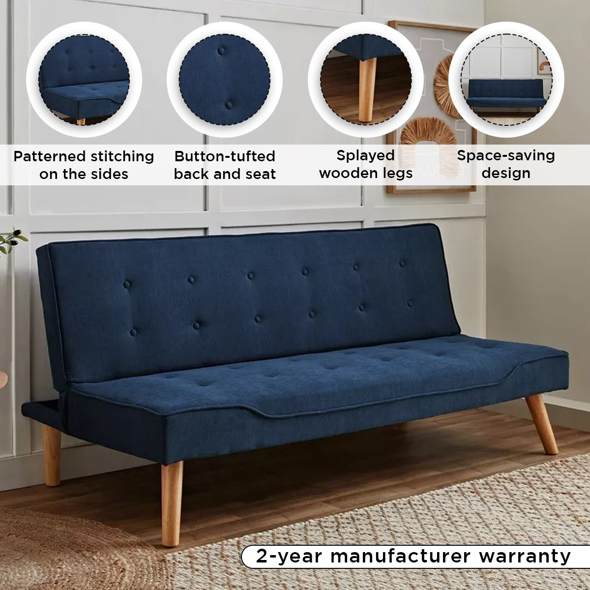 Polo 3-Seater Fabric Sofa Bed-hbxfurniture-sofasandarmchairs-sofabeds-image-4