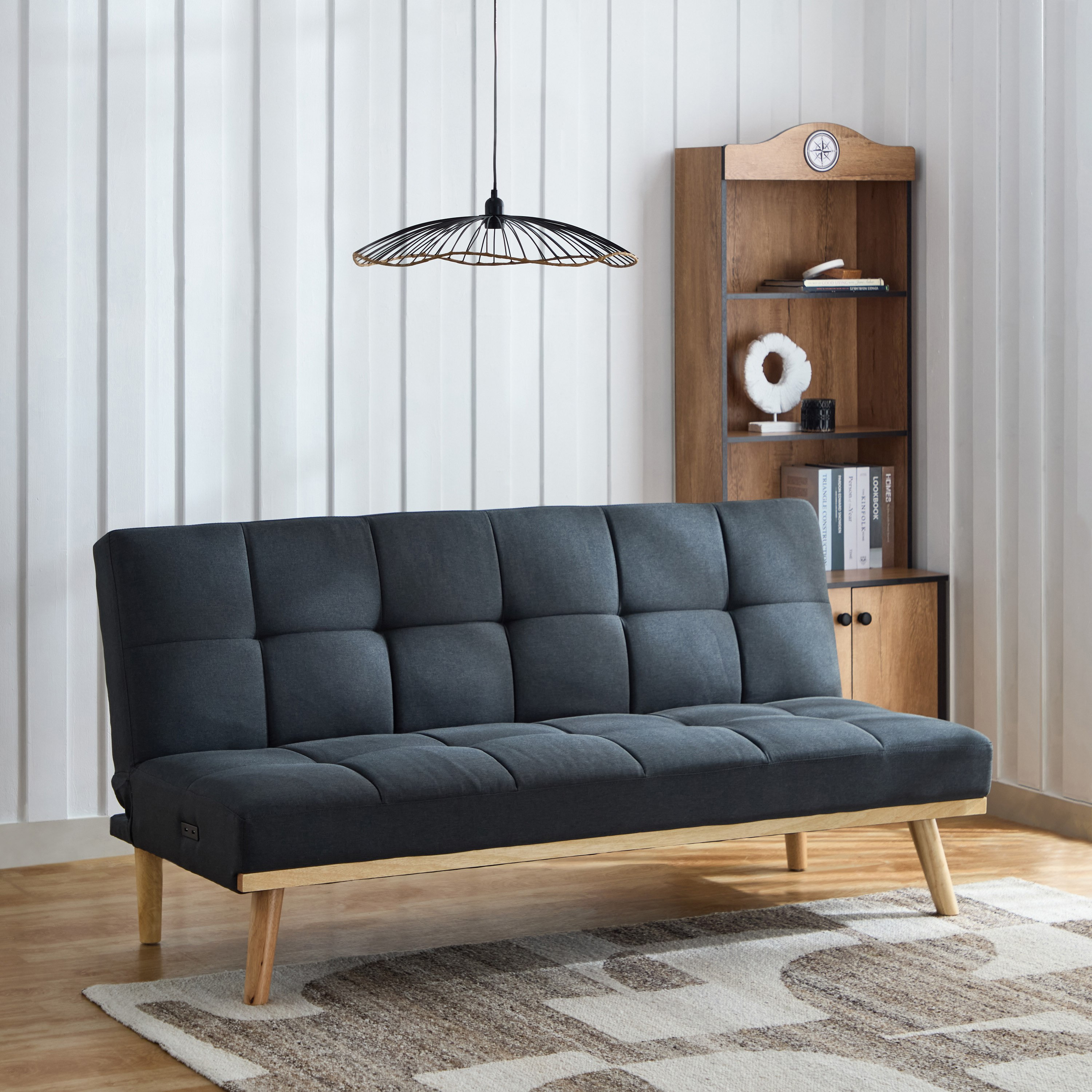 Odin 3-Seater Fabric Sofa Bed with USB Port-hbxfurniture-sofasandarmchairs-sofabeds-image-1